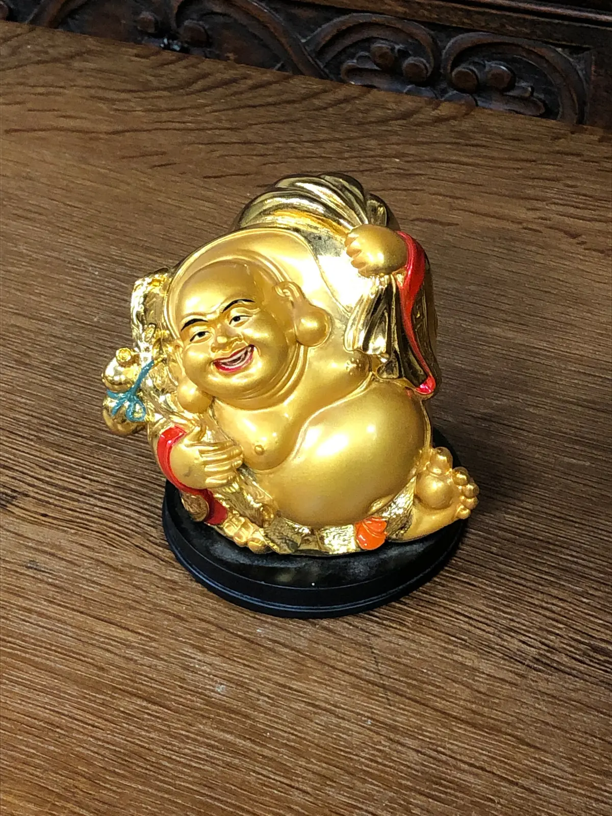 Gold Chinese Buddha With Red 1