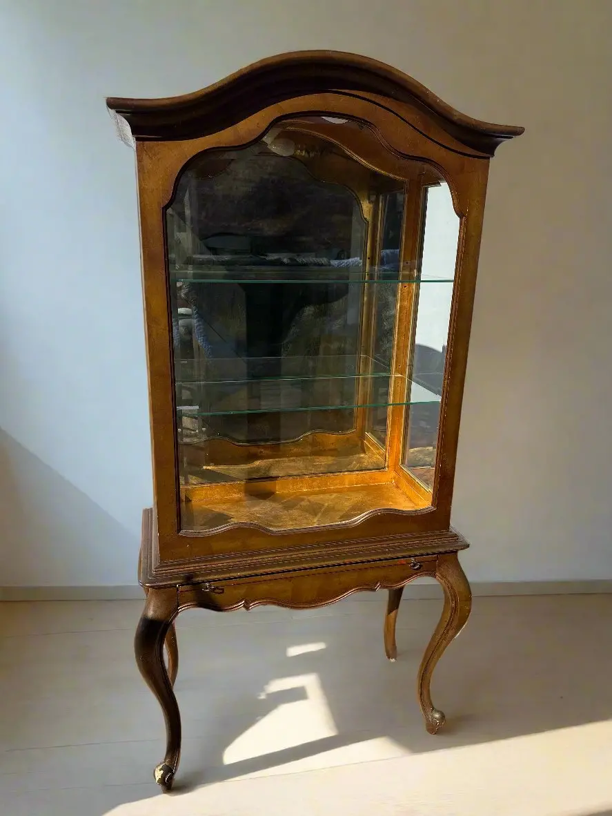 French Gold Curio Cabinet 1