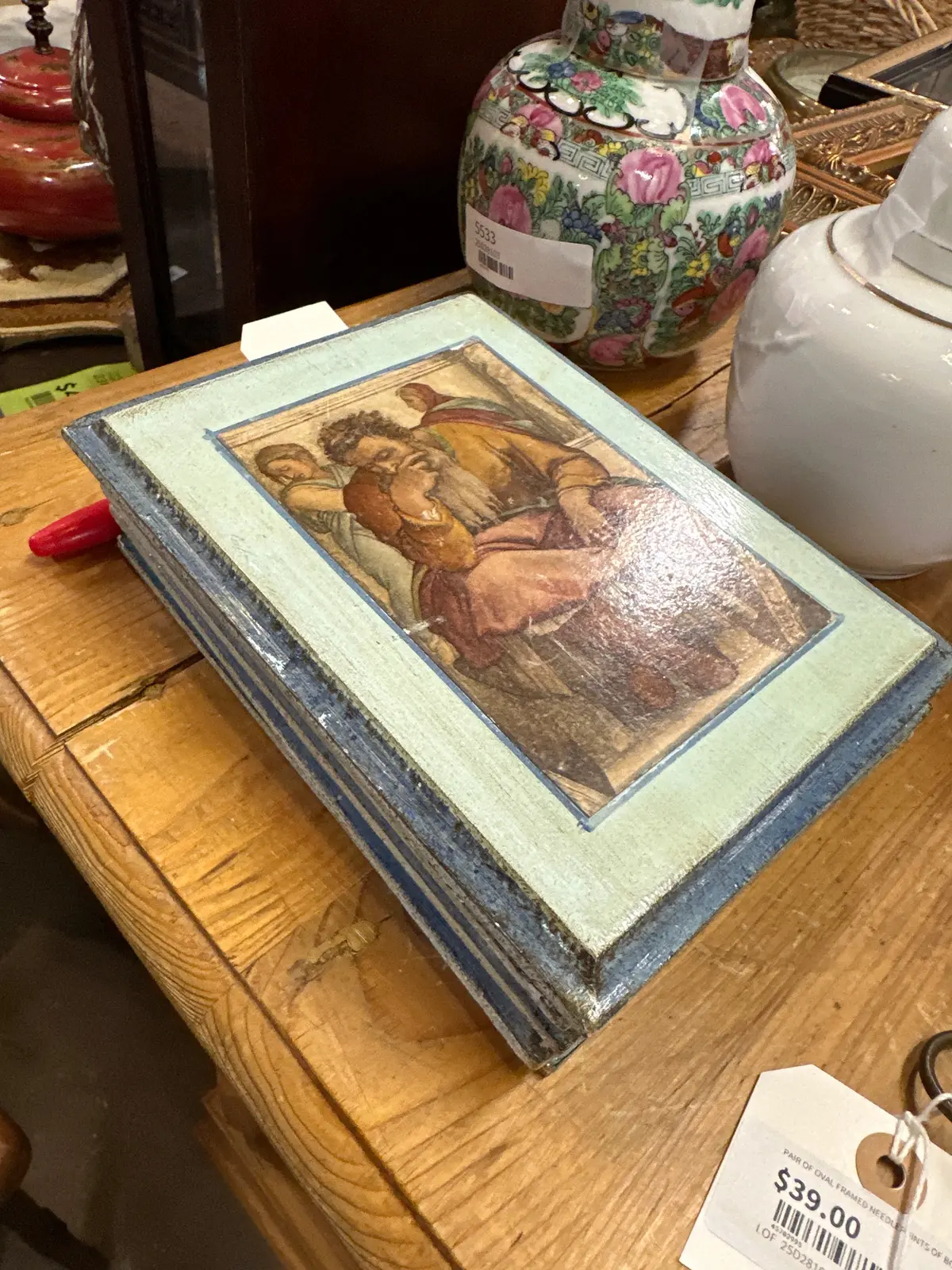 Set Of 5  Vintage Classical Prints On Board 1