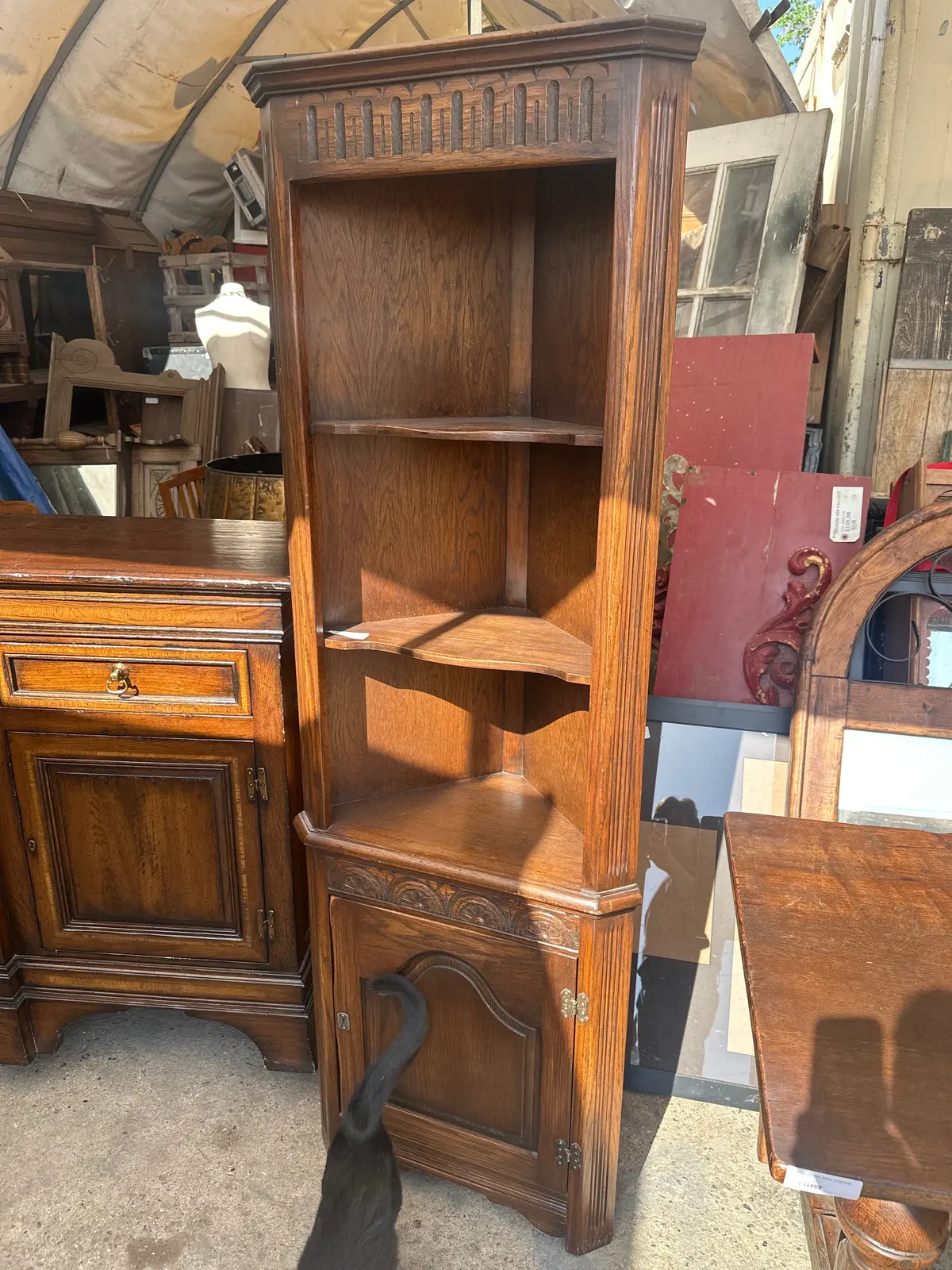 Oak Corner Cabinet 1