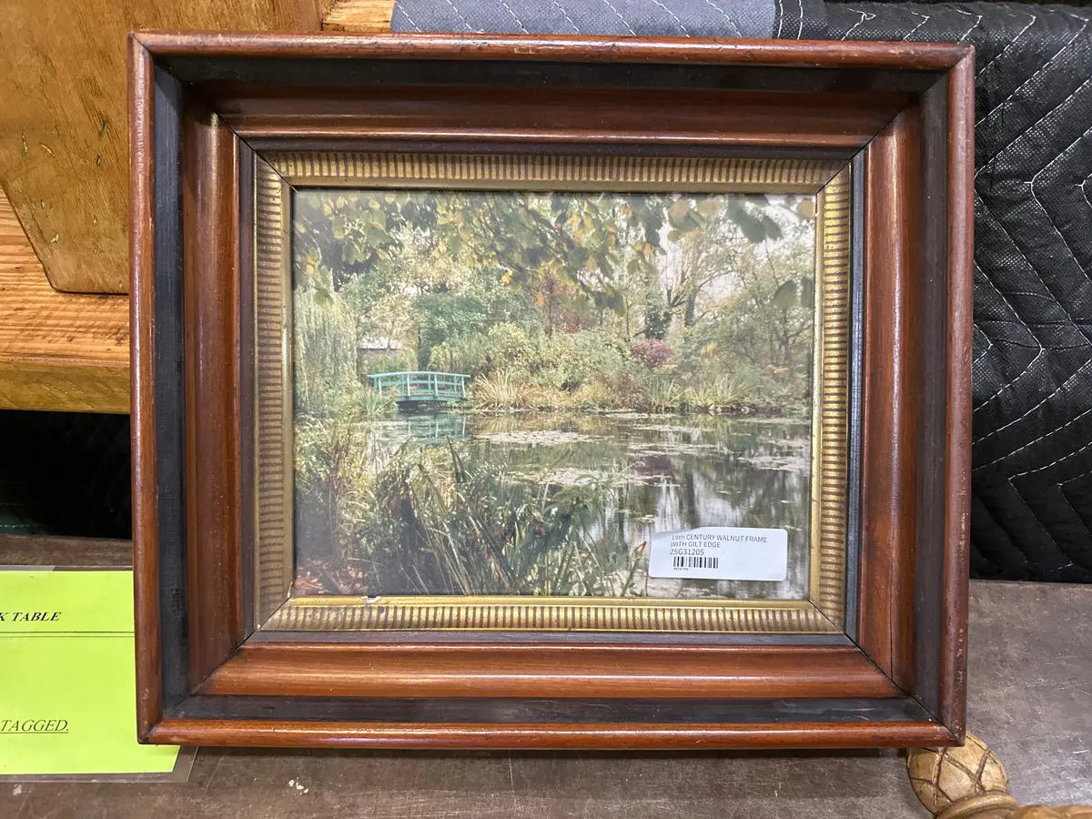 19Th Century Walnut Frame With Gilt Edge 1