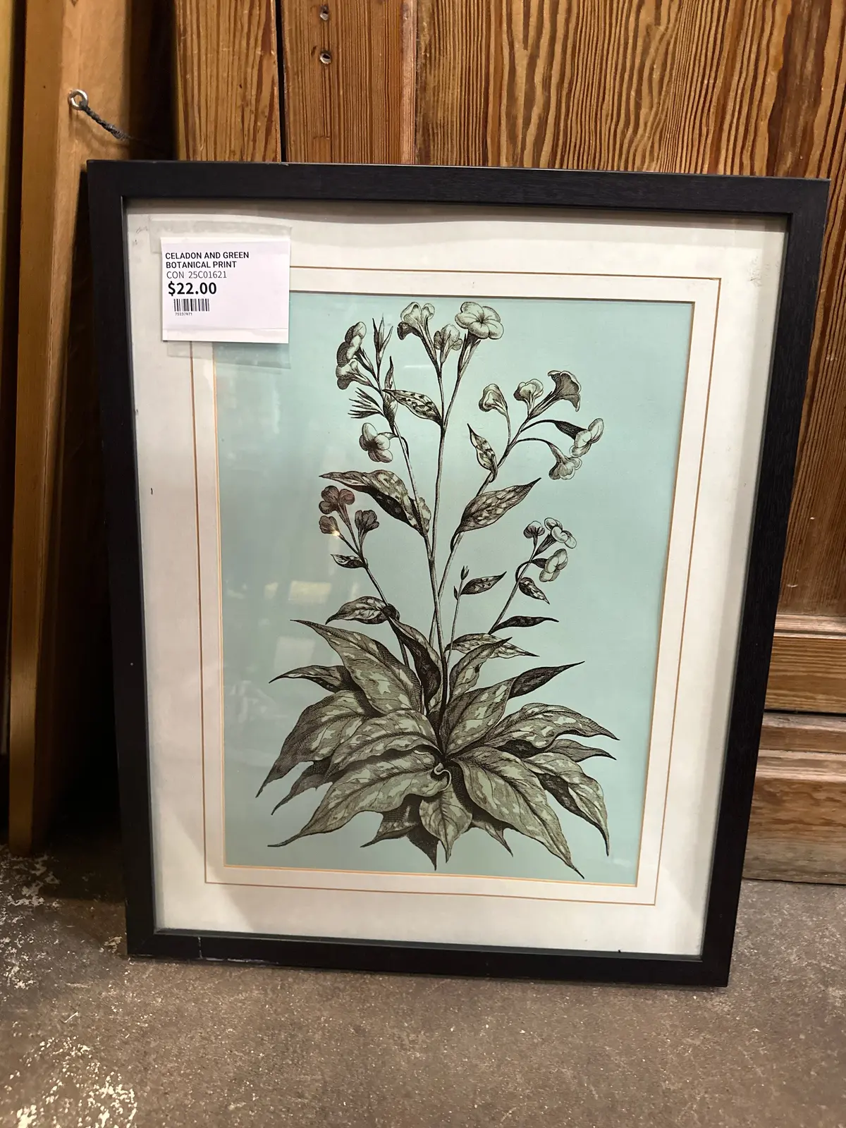 Celadon And Green Botanical Print 1