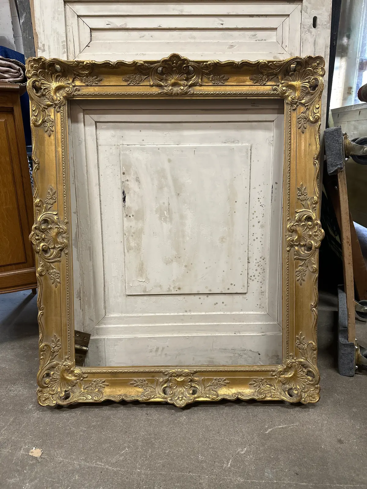 Ornate White Wash Gold Frame 1
