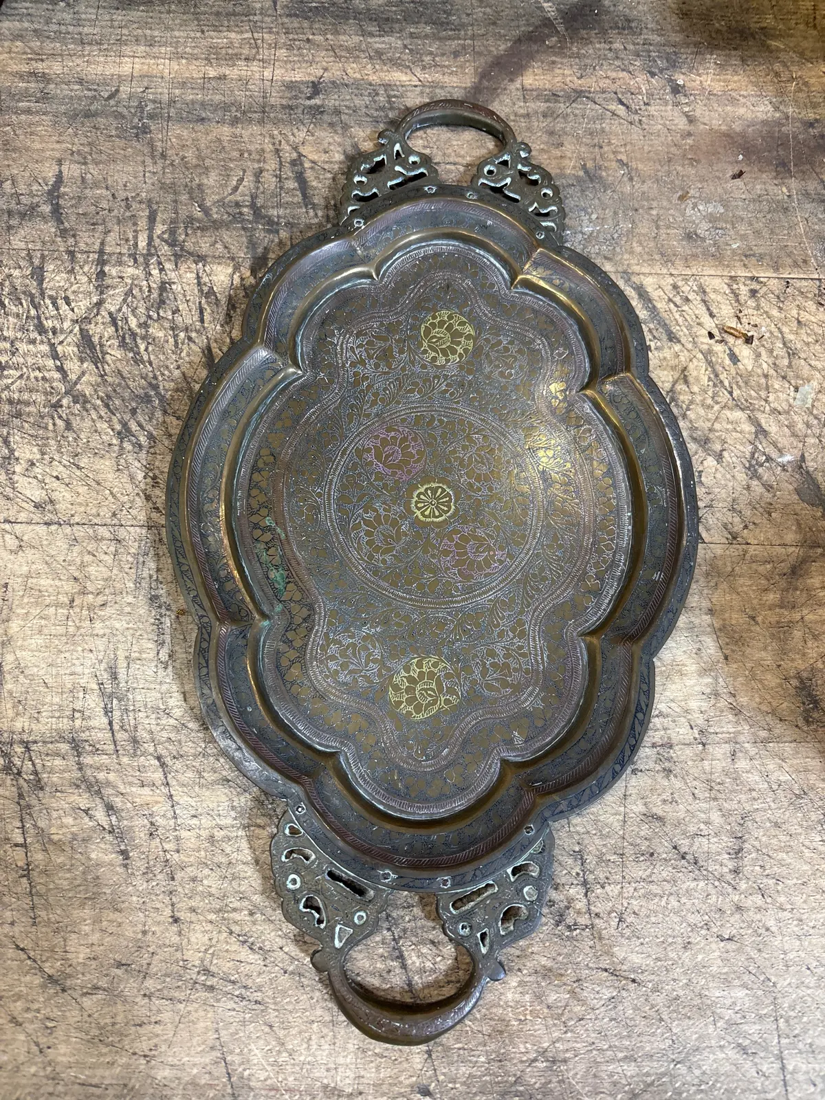 Indian Brass Tray 1
