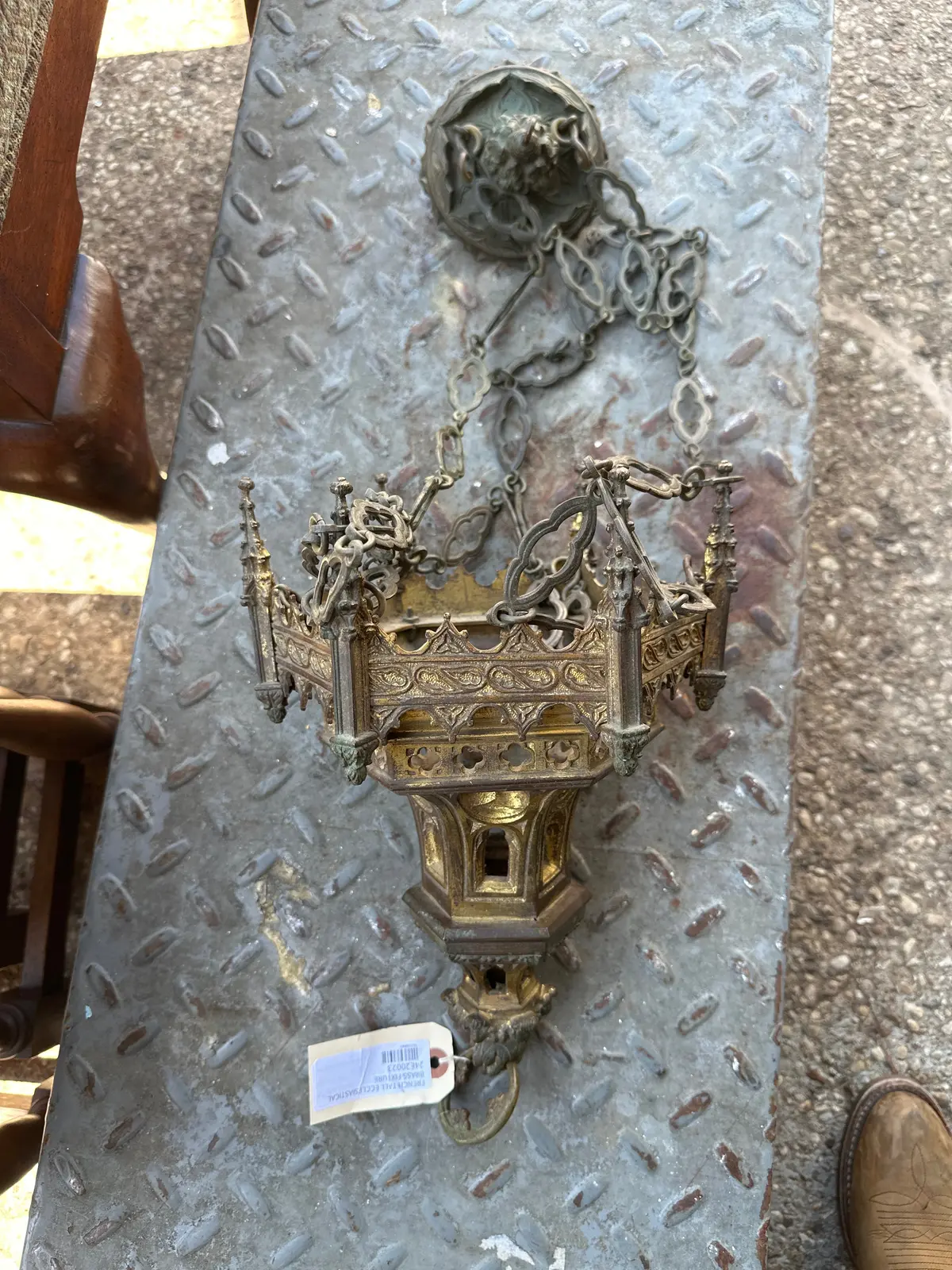 French Tall Ecclesiastical Brass Fixture 1