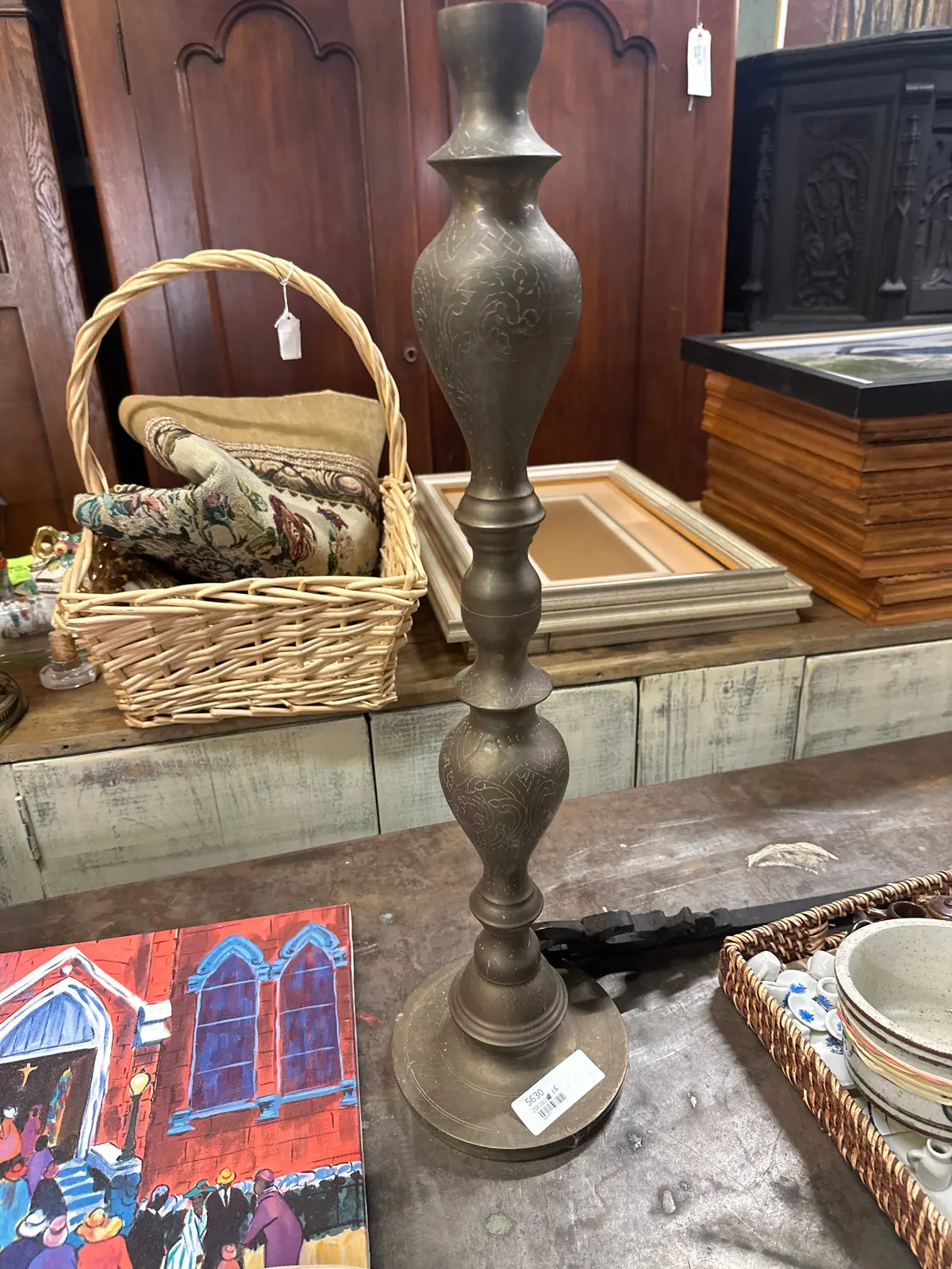 Tall Brass Candle Stand 1