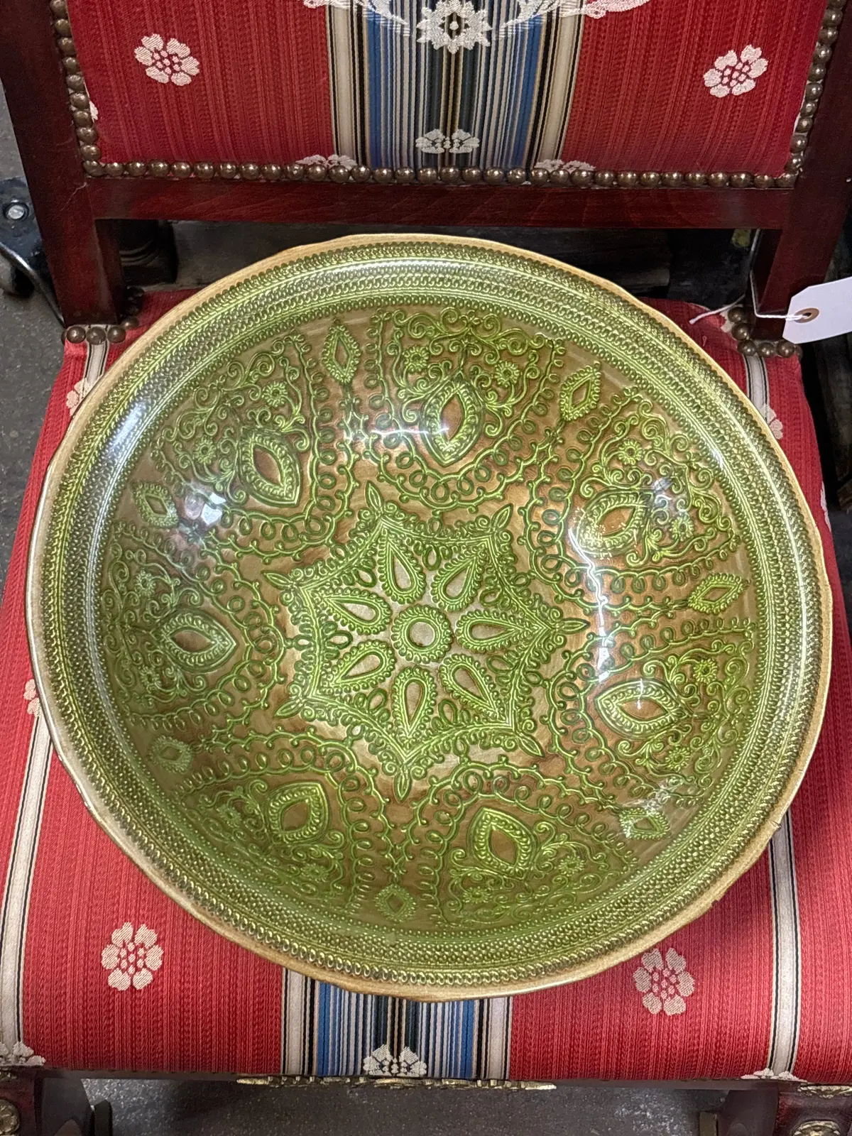 Green And Gold Glass Bowl 1