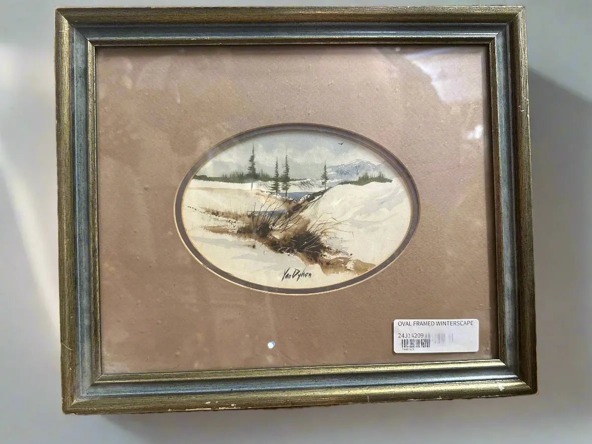 Oval Horizonal Framed Winterscape 1