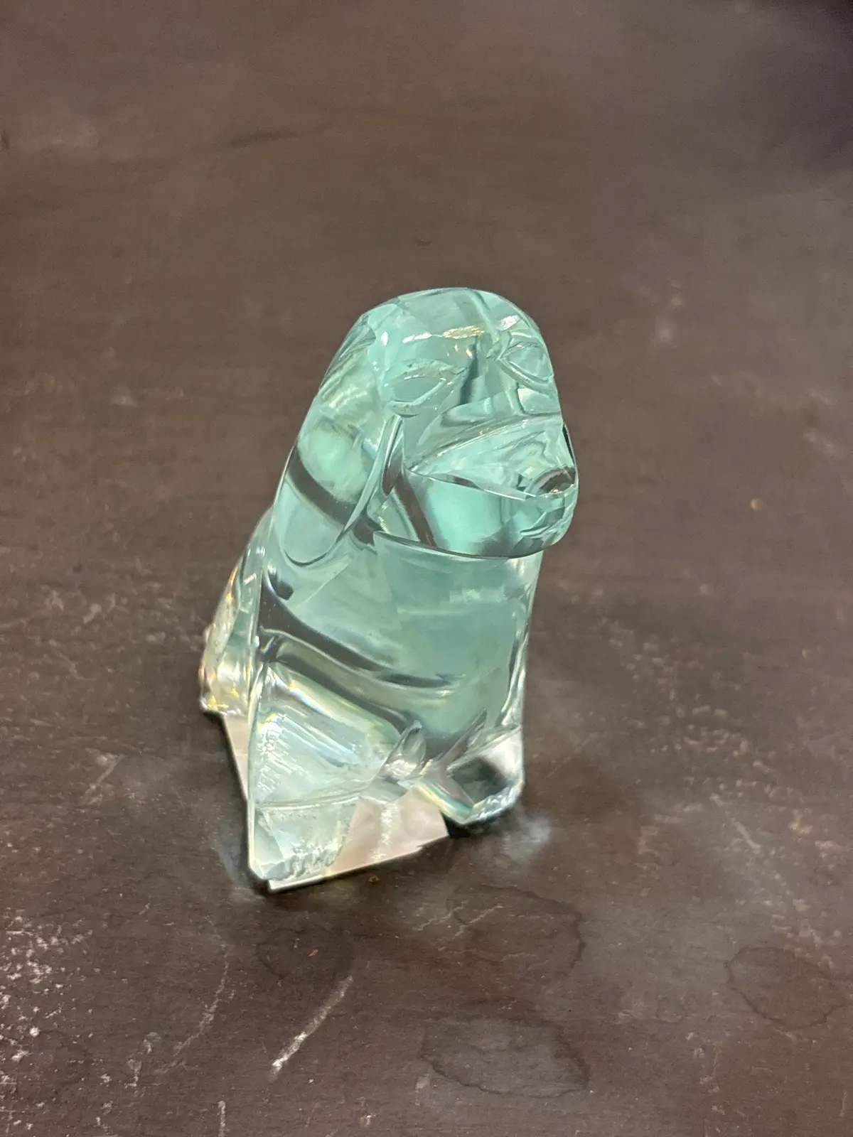 Crystal Aquamarine Dog Figure 1