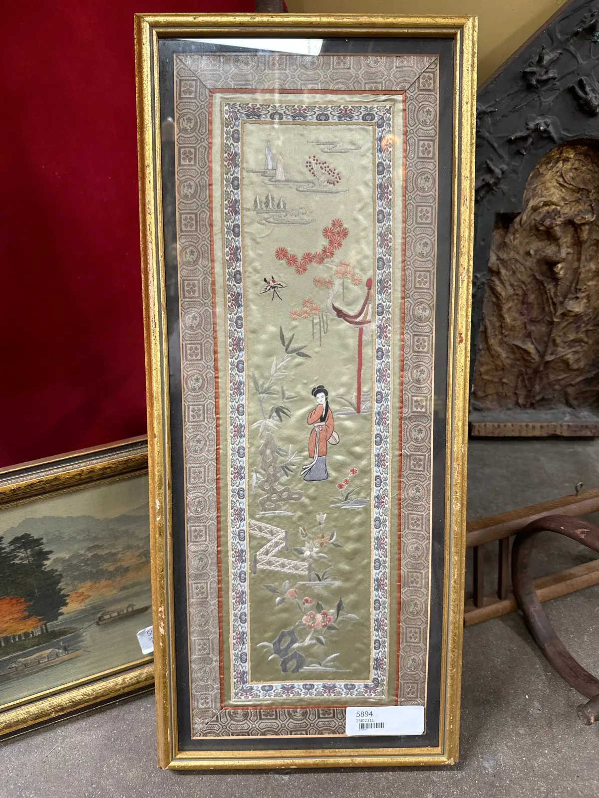 Farmed Silk Embroidery Of An Asian Woman 1