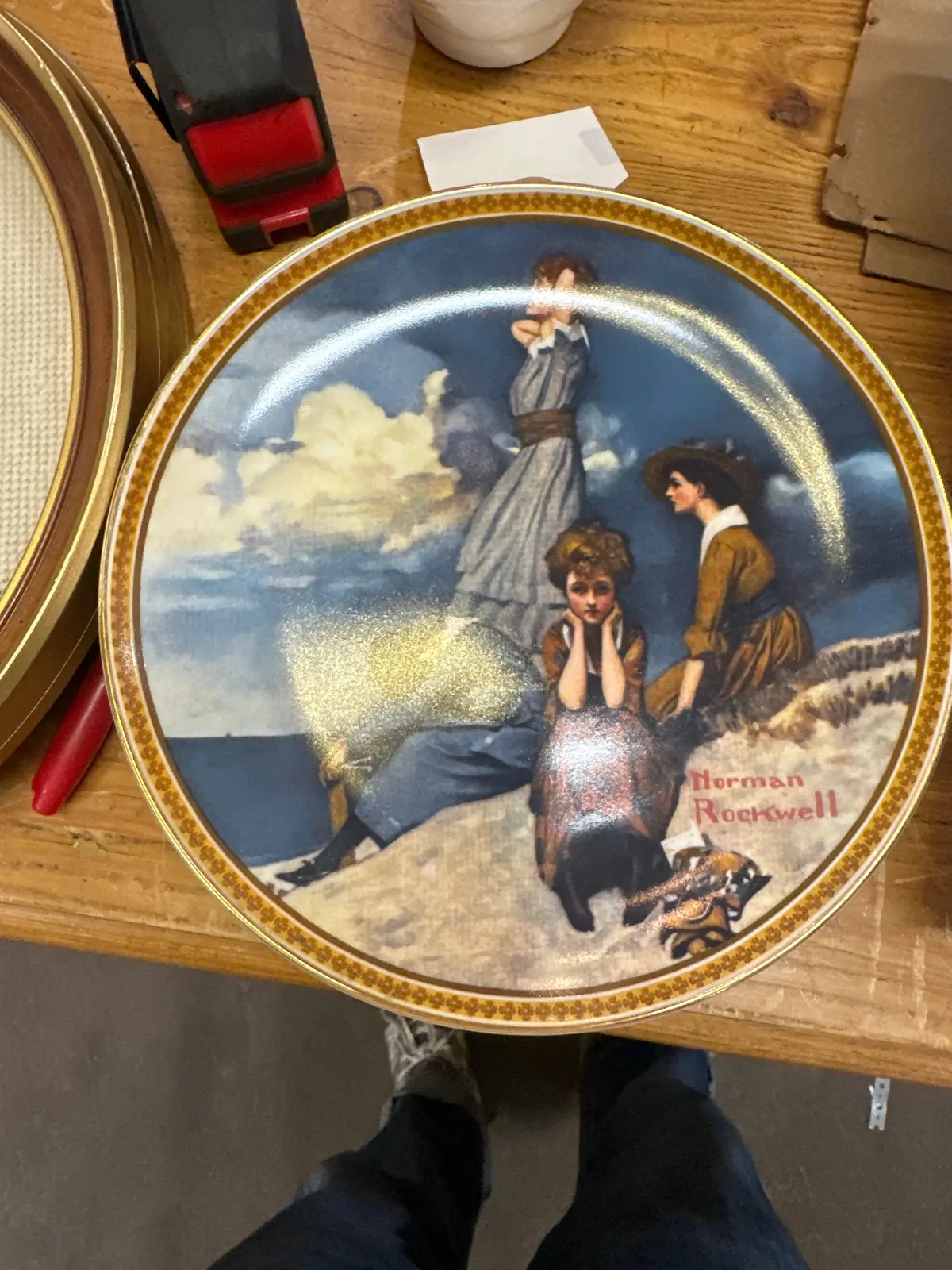 Norman Rockwell Collectors Plate "Writing On The Shore" 1
