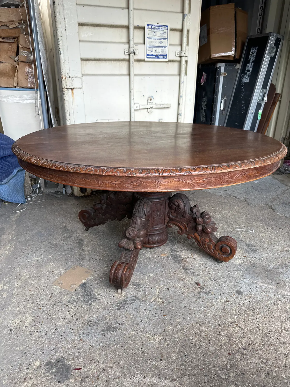 Lovely Louis Xiii Oak Pedestal Table As Found 1
