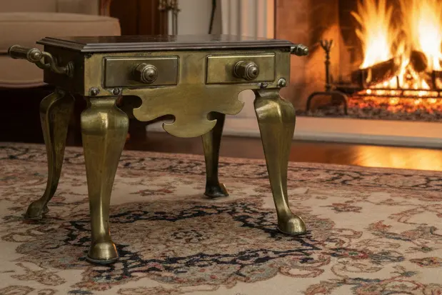 Early English Brass Kettle Stand 1