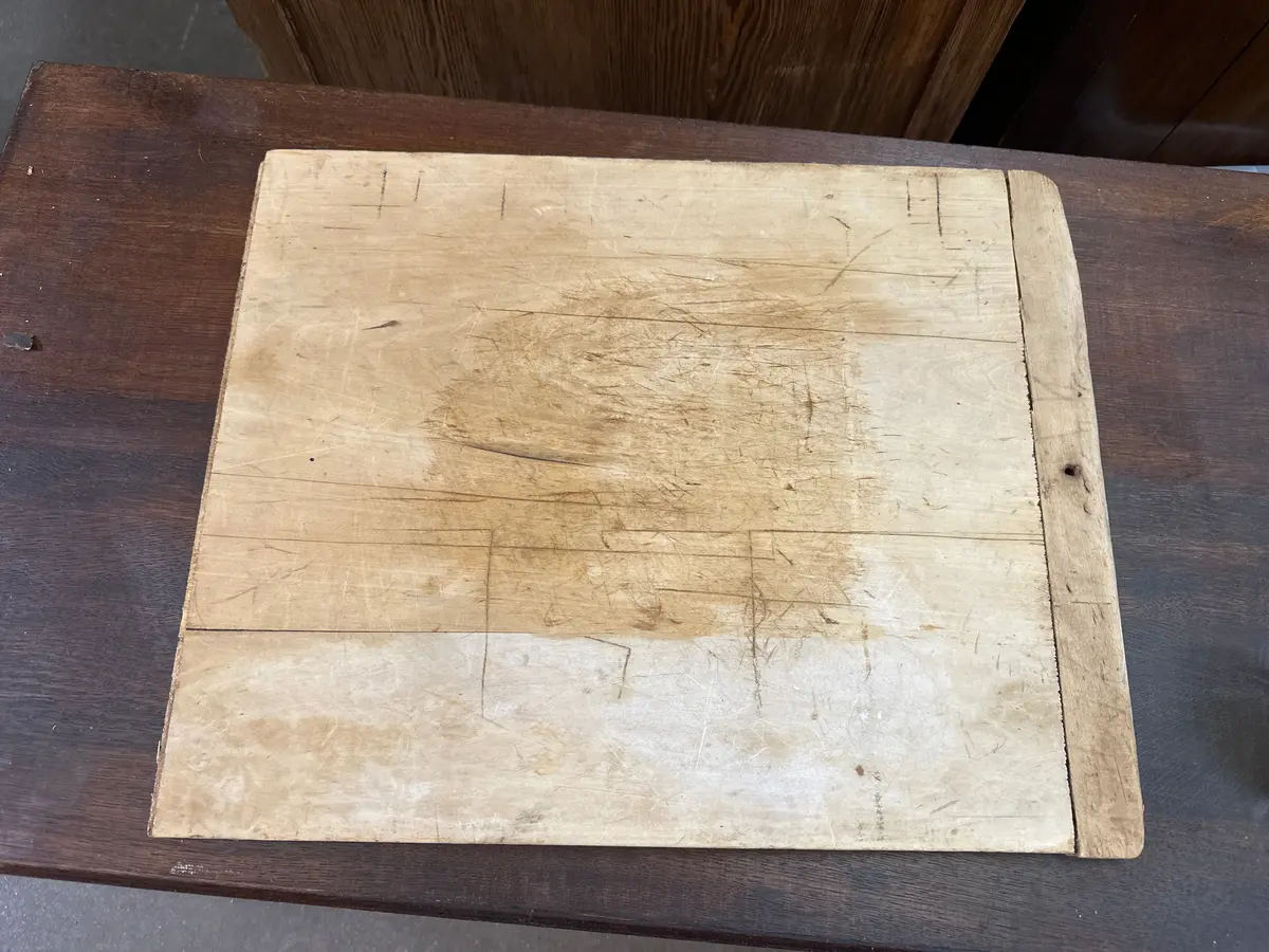 Vintage Square Wood Cutting Board As Found 1