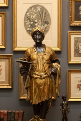 19Th Century Gilt Wood Blackamoor Statue 1