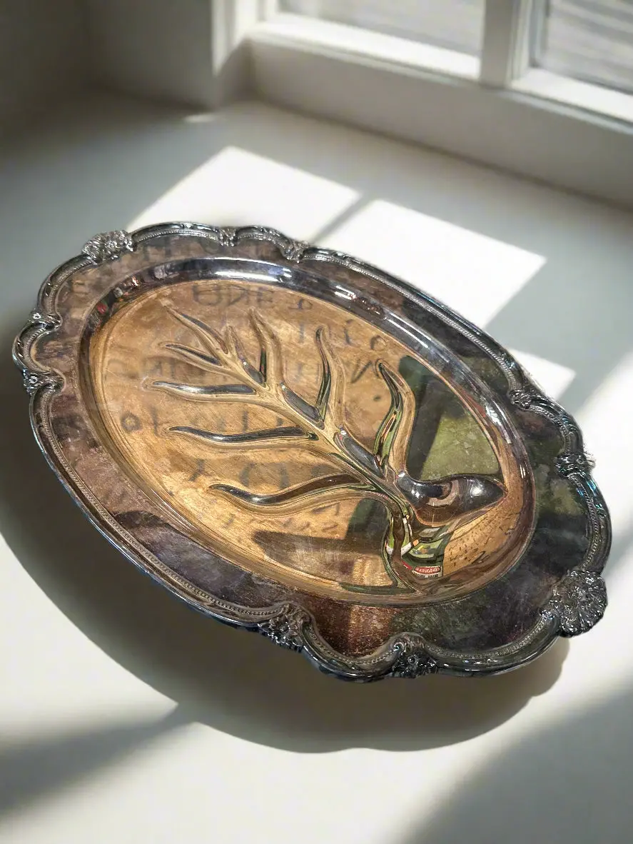 Silver Plate Meat Ray With Well 1
