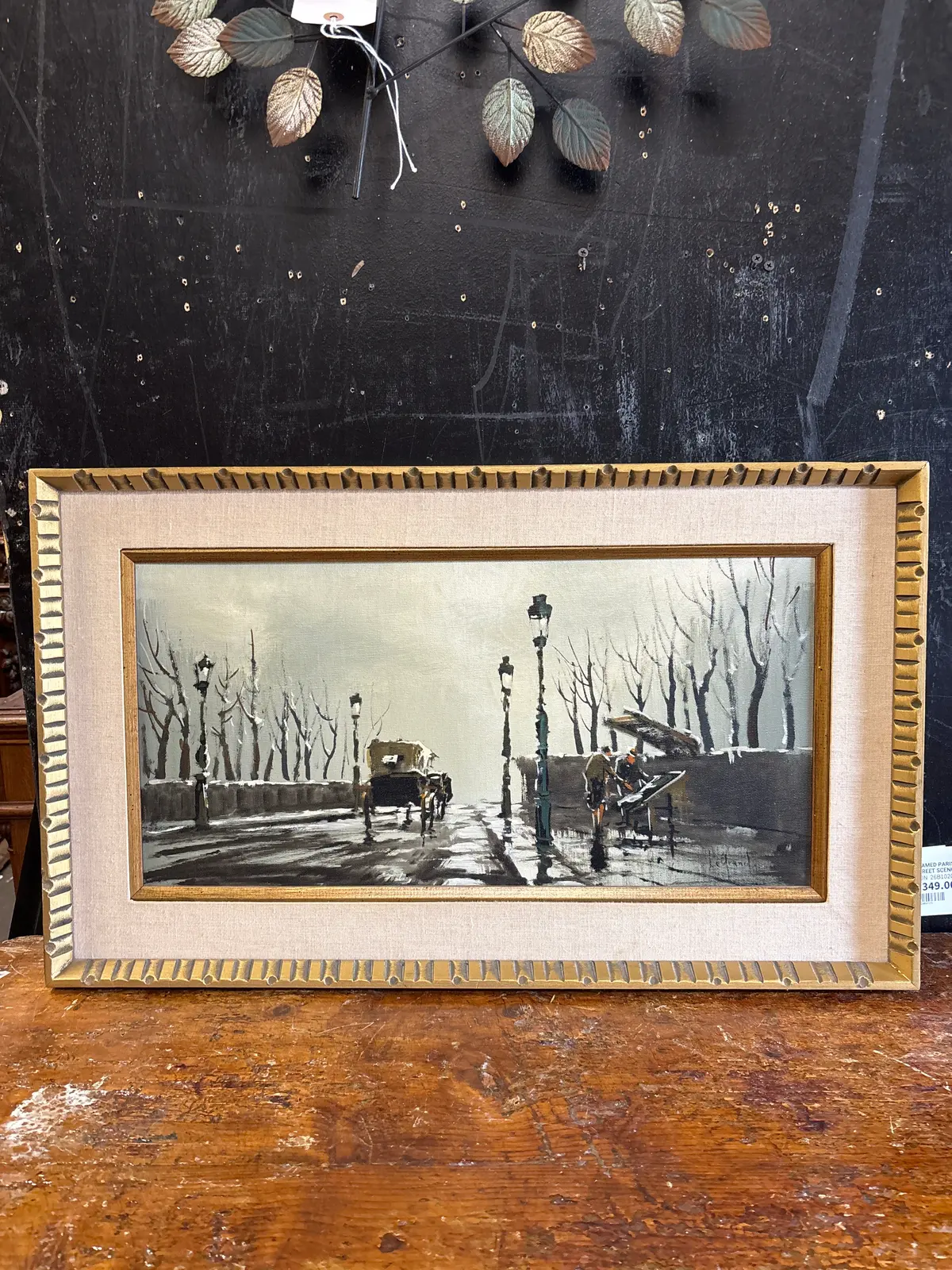 Framed Oil Painting Of Parisian Night Time Street Scene Signed Le Grand 1