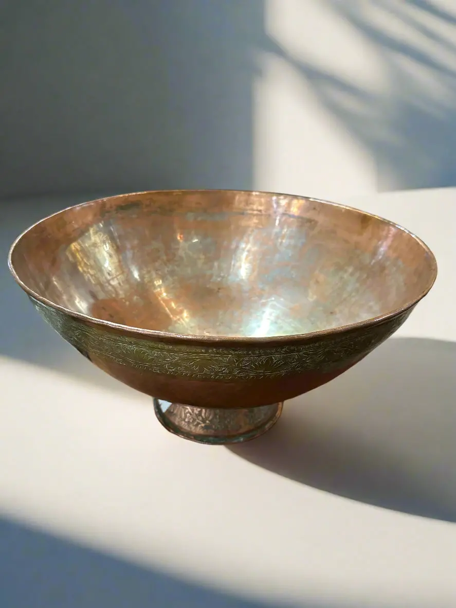 Large Copper Embossed Bowl 1