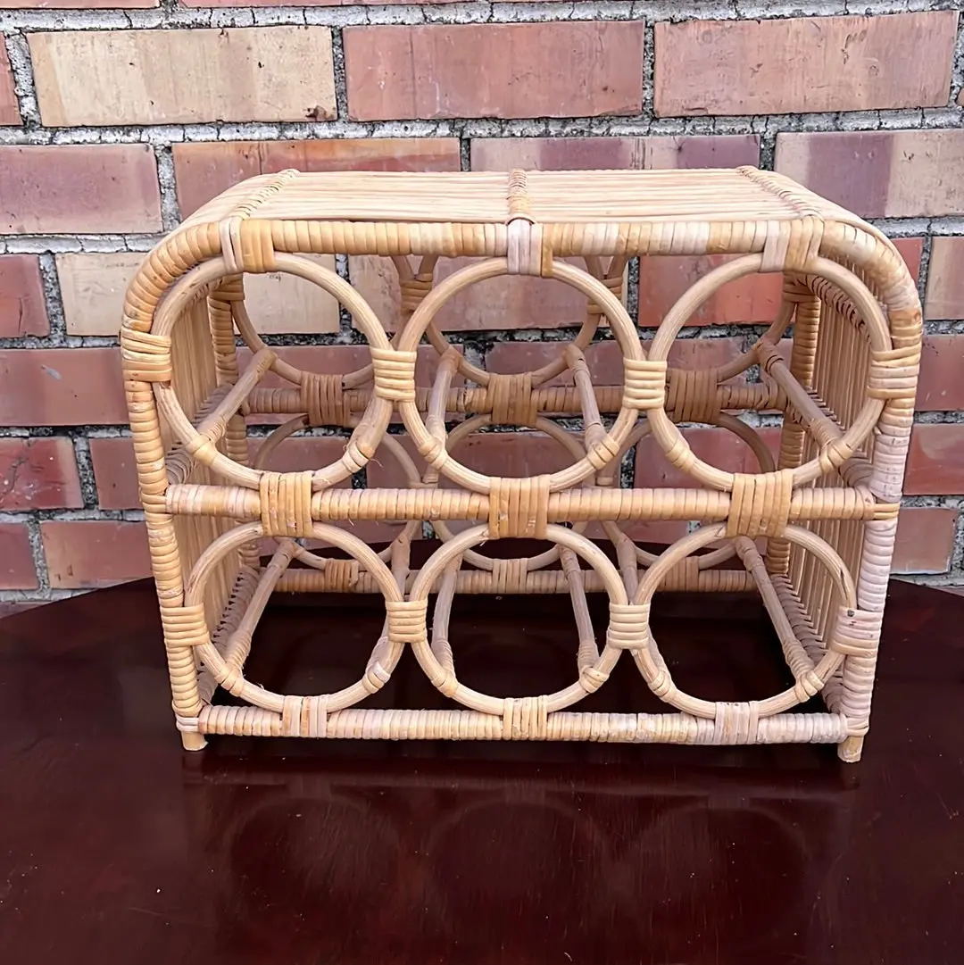 Small Rattan Wine Rack 1