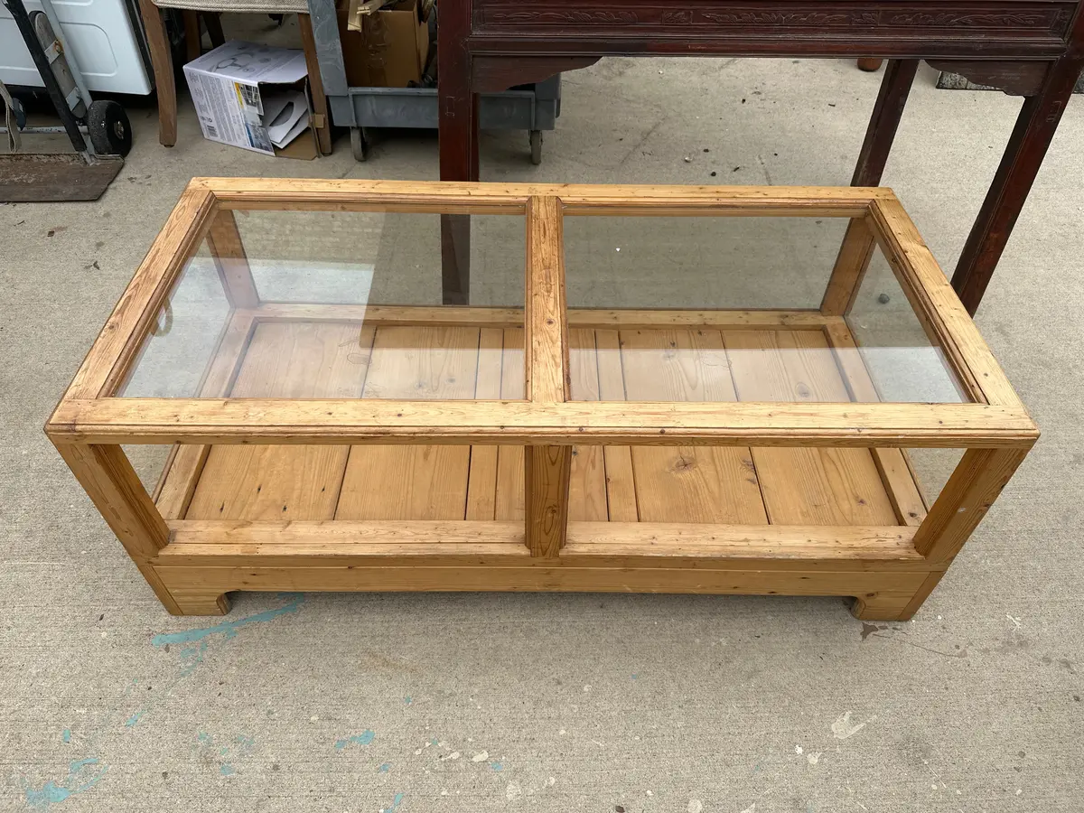 Pine Glass Top Coffee Table 1