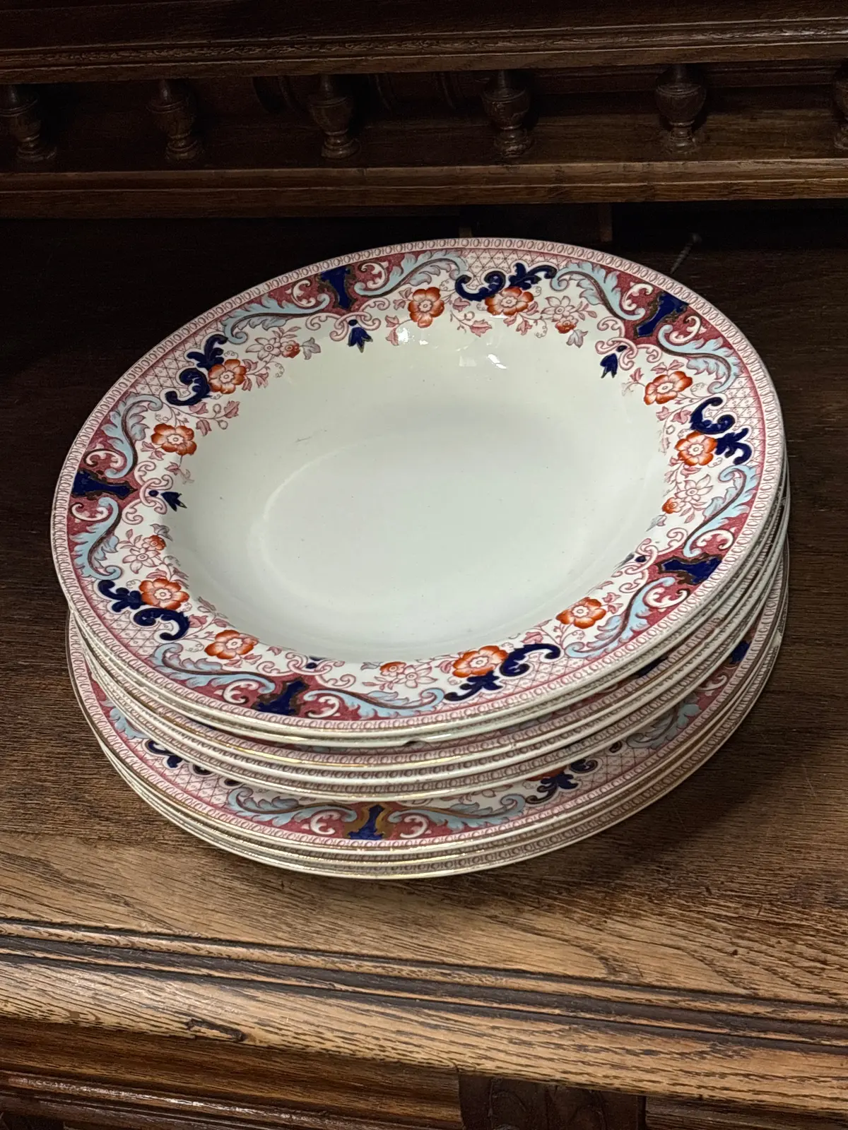 "Climax Blue Rust" Partial Dish Set 3 Plate And Bowl 1