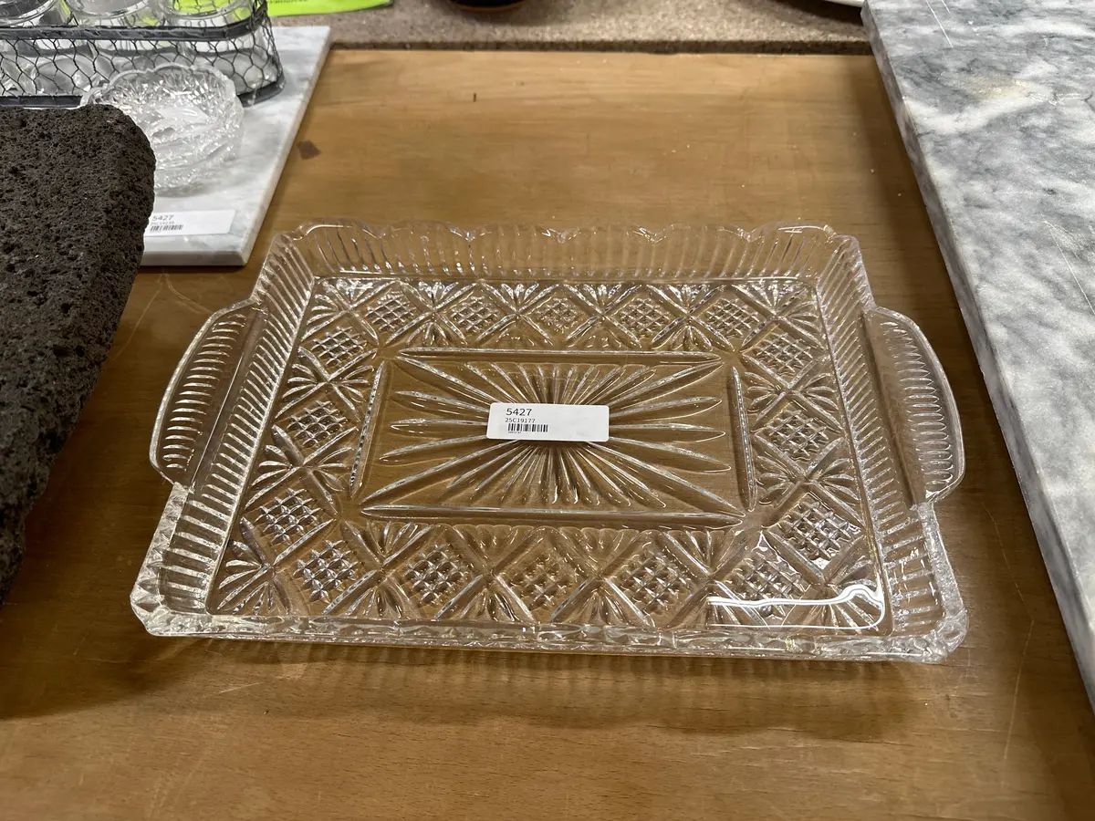 Pressed Glass Serving Tray 1