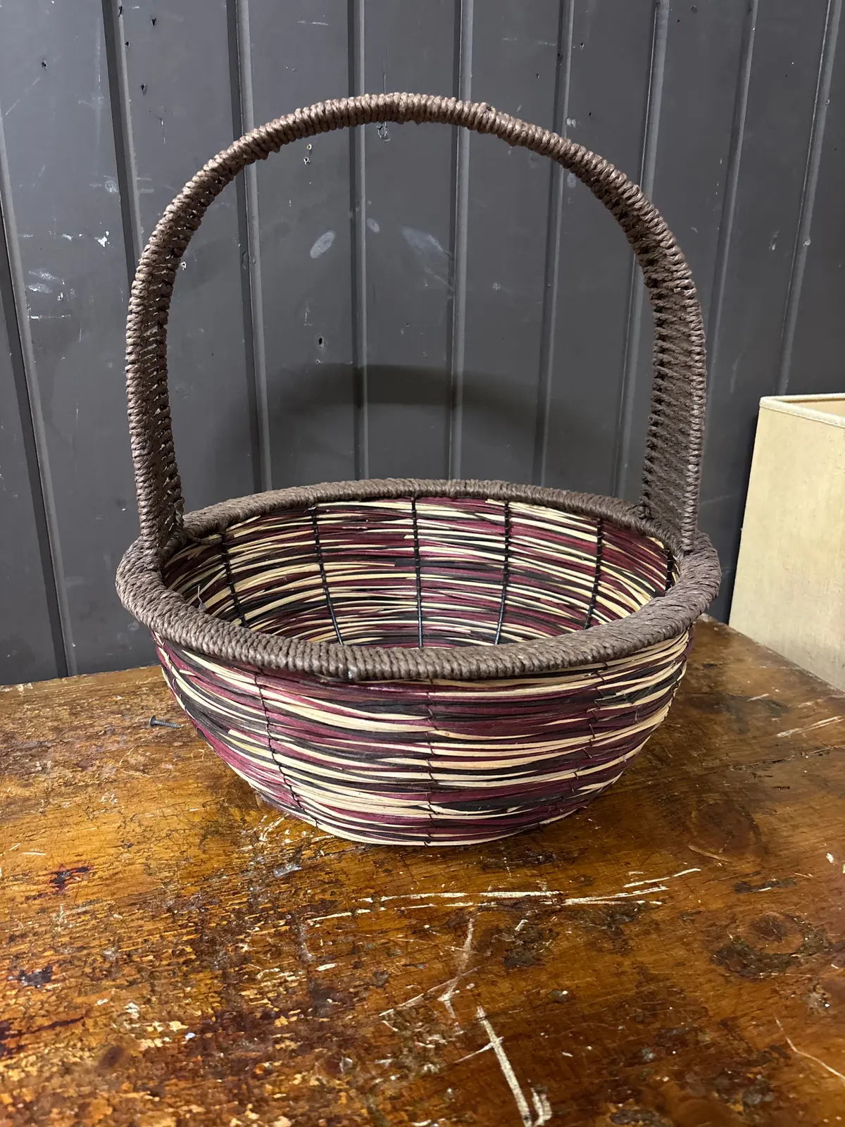 Black And Red Woven Basket 1