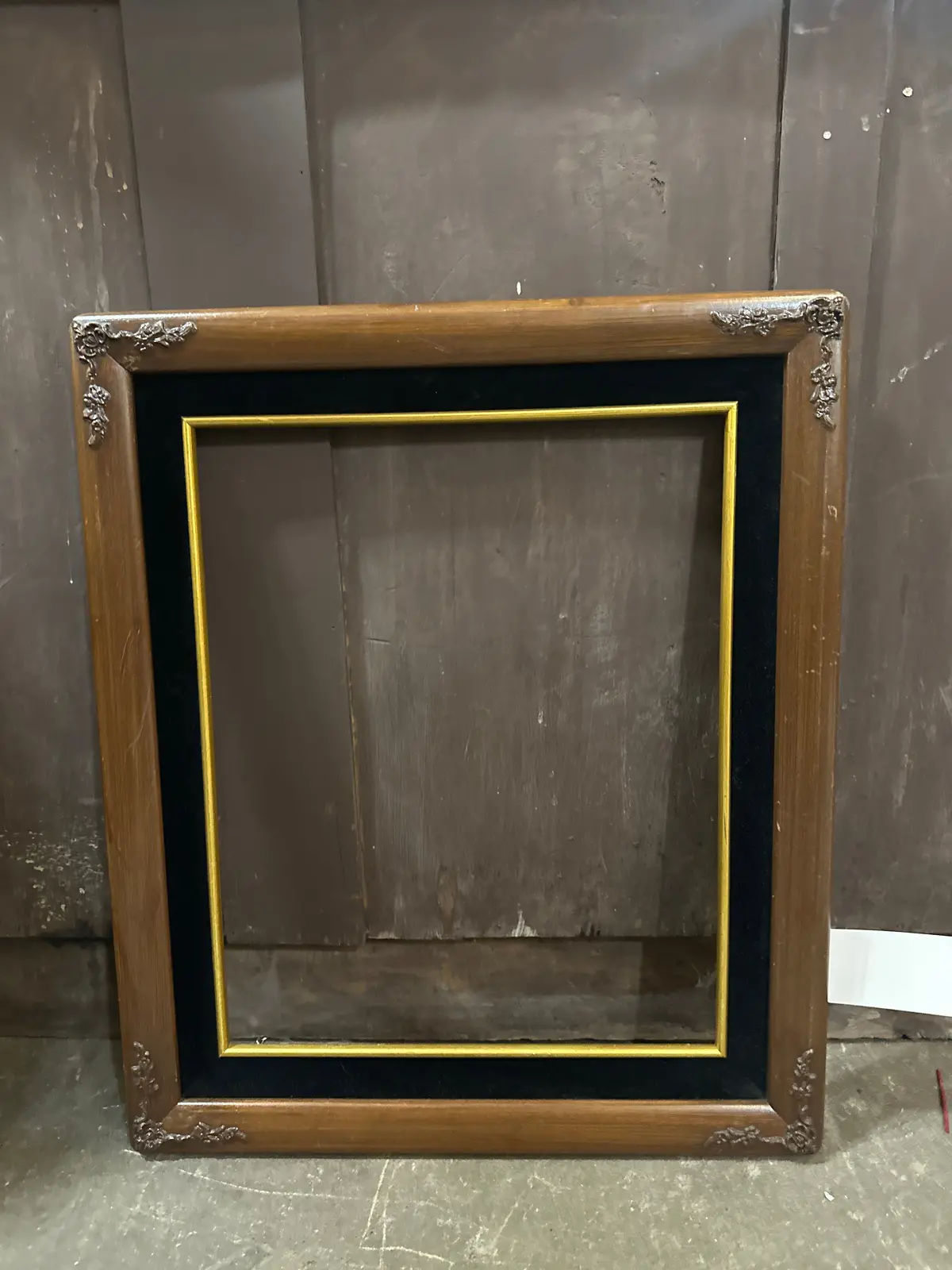 Wood Frame With Gesso And Black Velvet 1