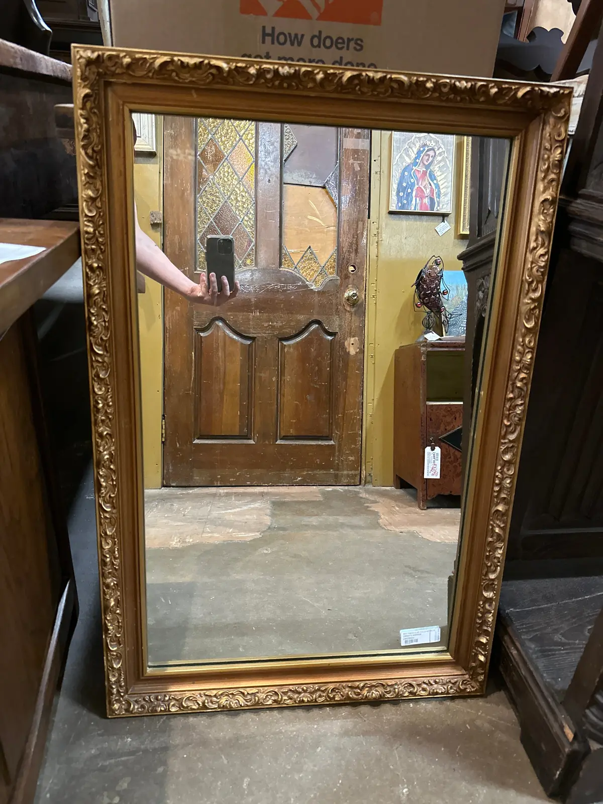 Rectangular Gold Medium Ornate Mirror 1