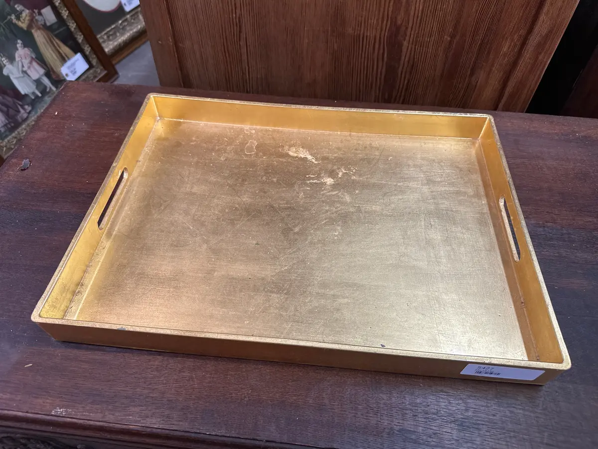 Gold Painted Decorative Tray 1