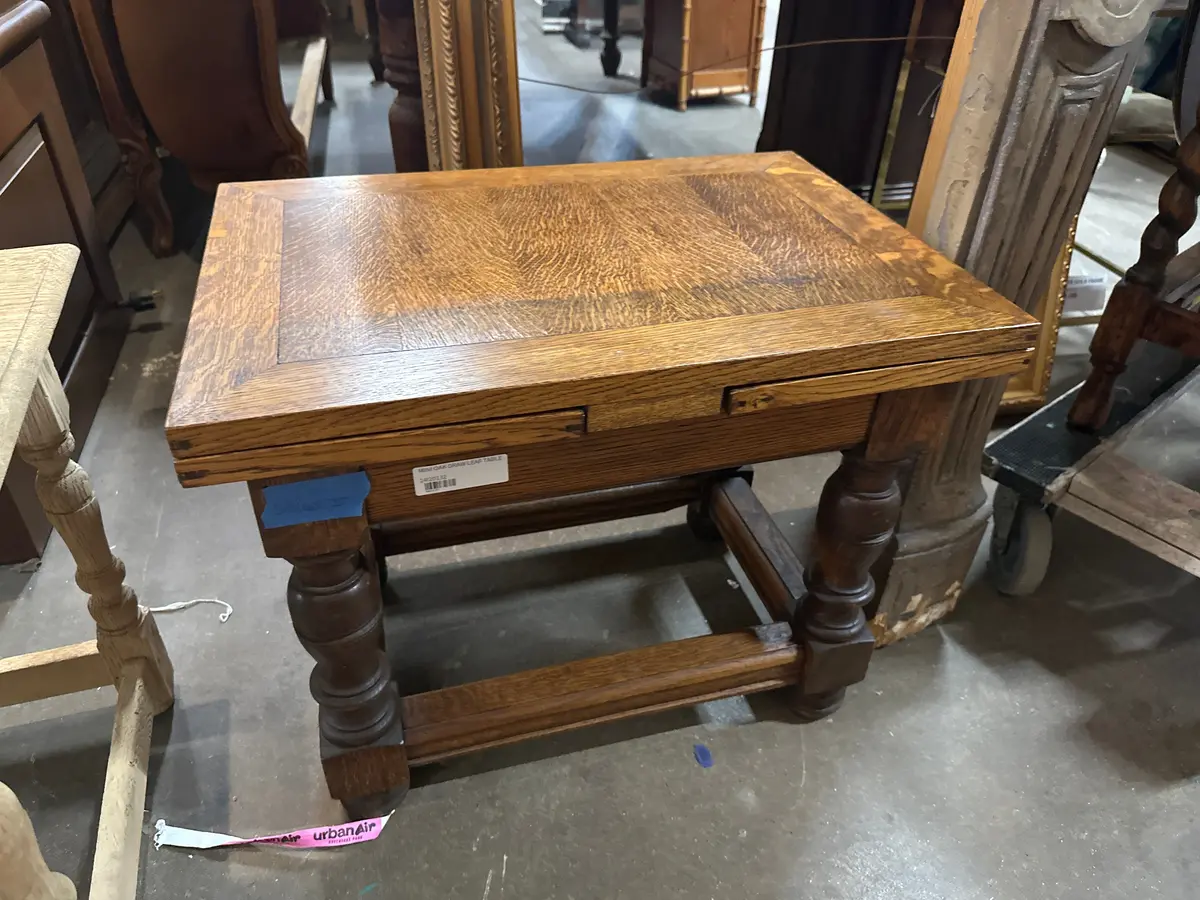 Mini Oak Draw Leaf Table 1