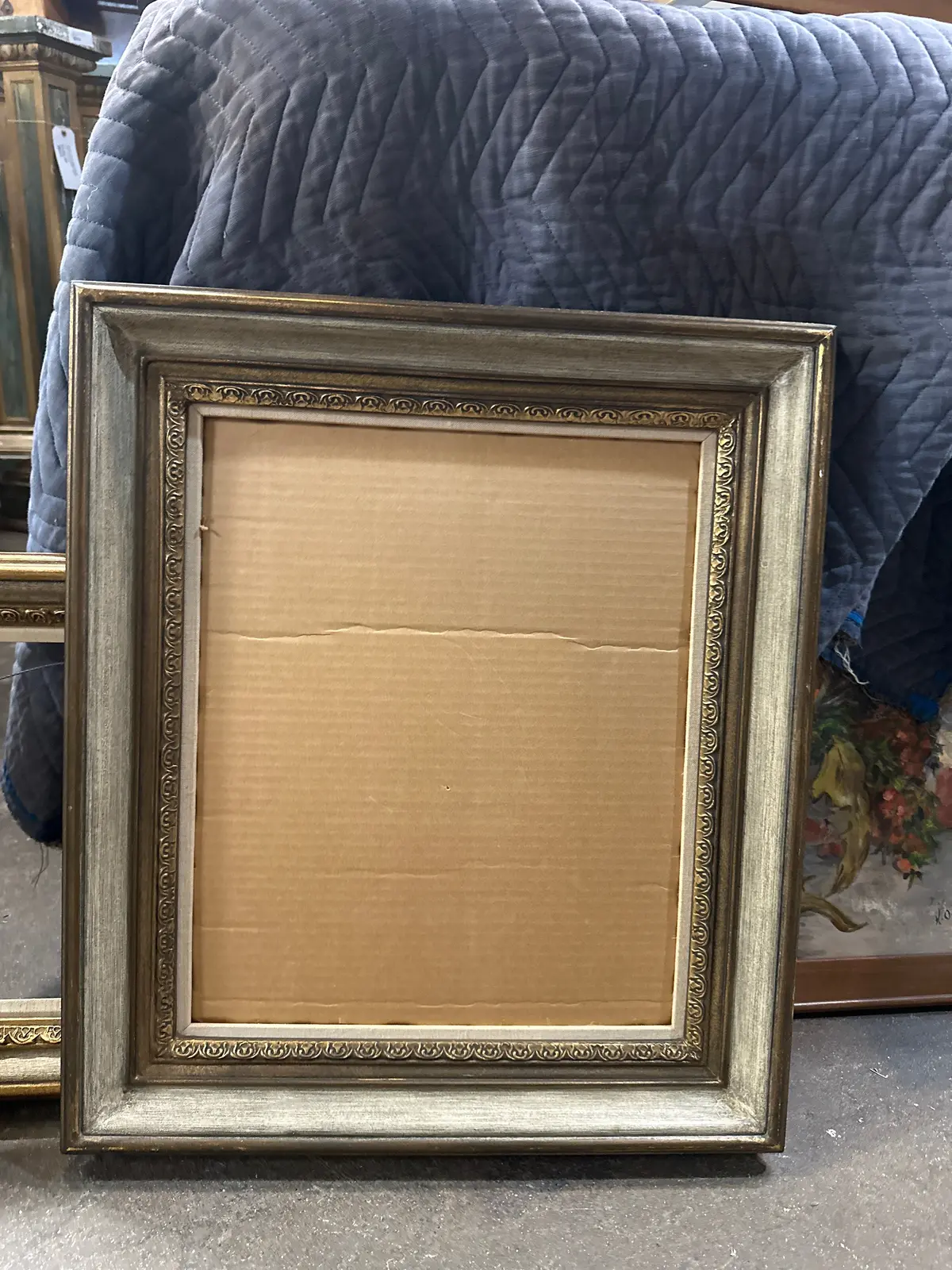 Antique Gold With Gray Wood Frame 1