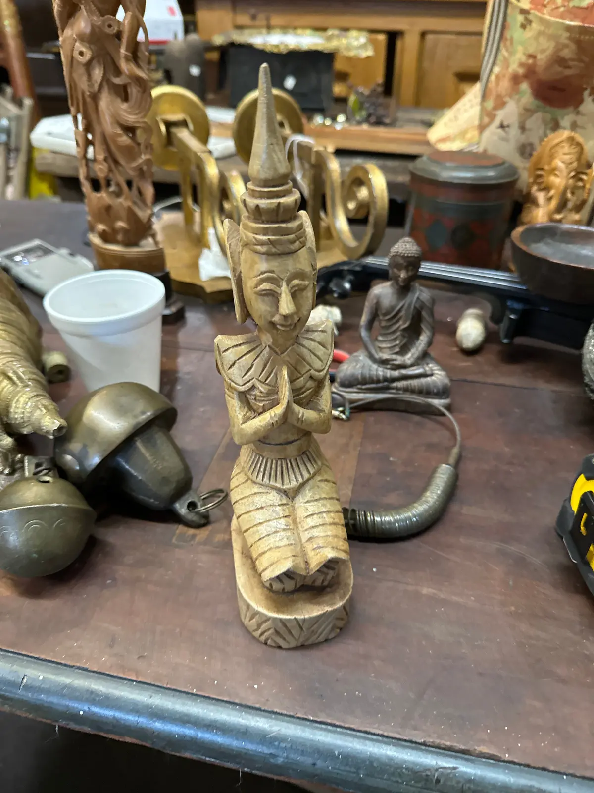 Wood Ganesh Raw Wood Statue 1