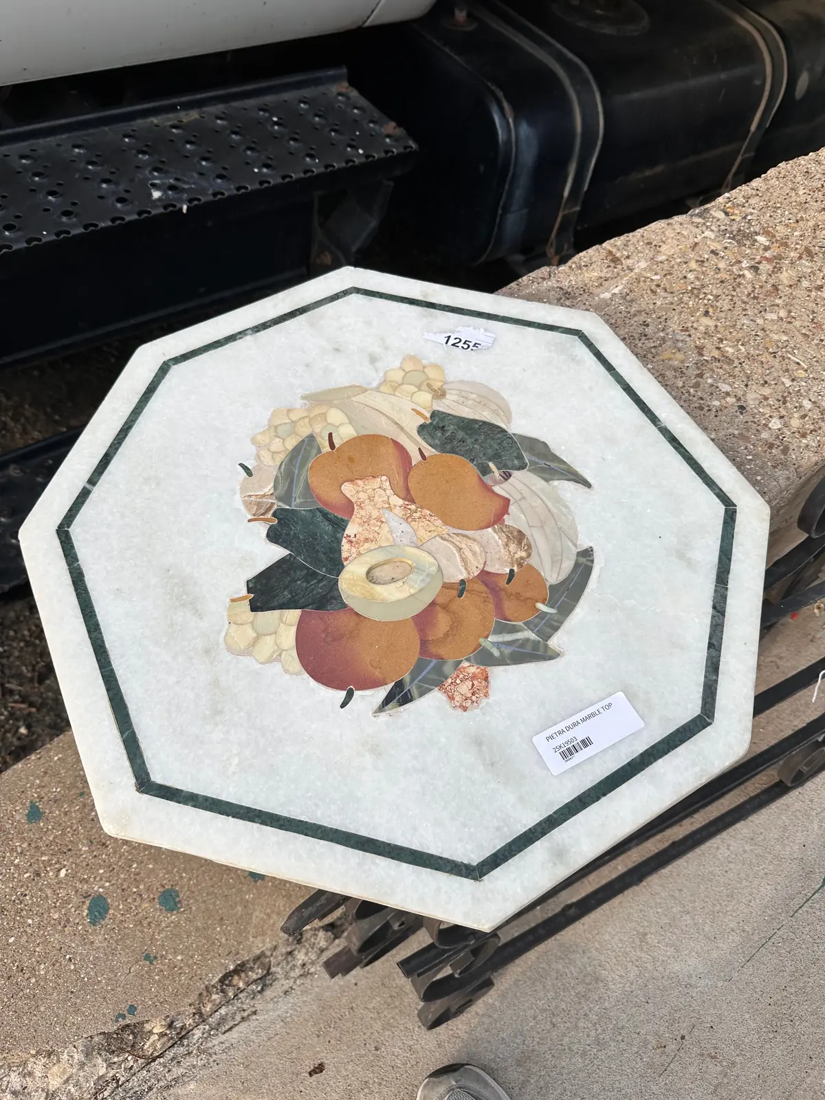 Pietra Dura Marble Top-As Found 1