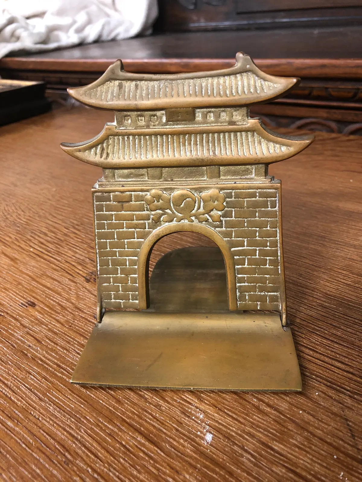 Chinese Brass Arch Bookend 1