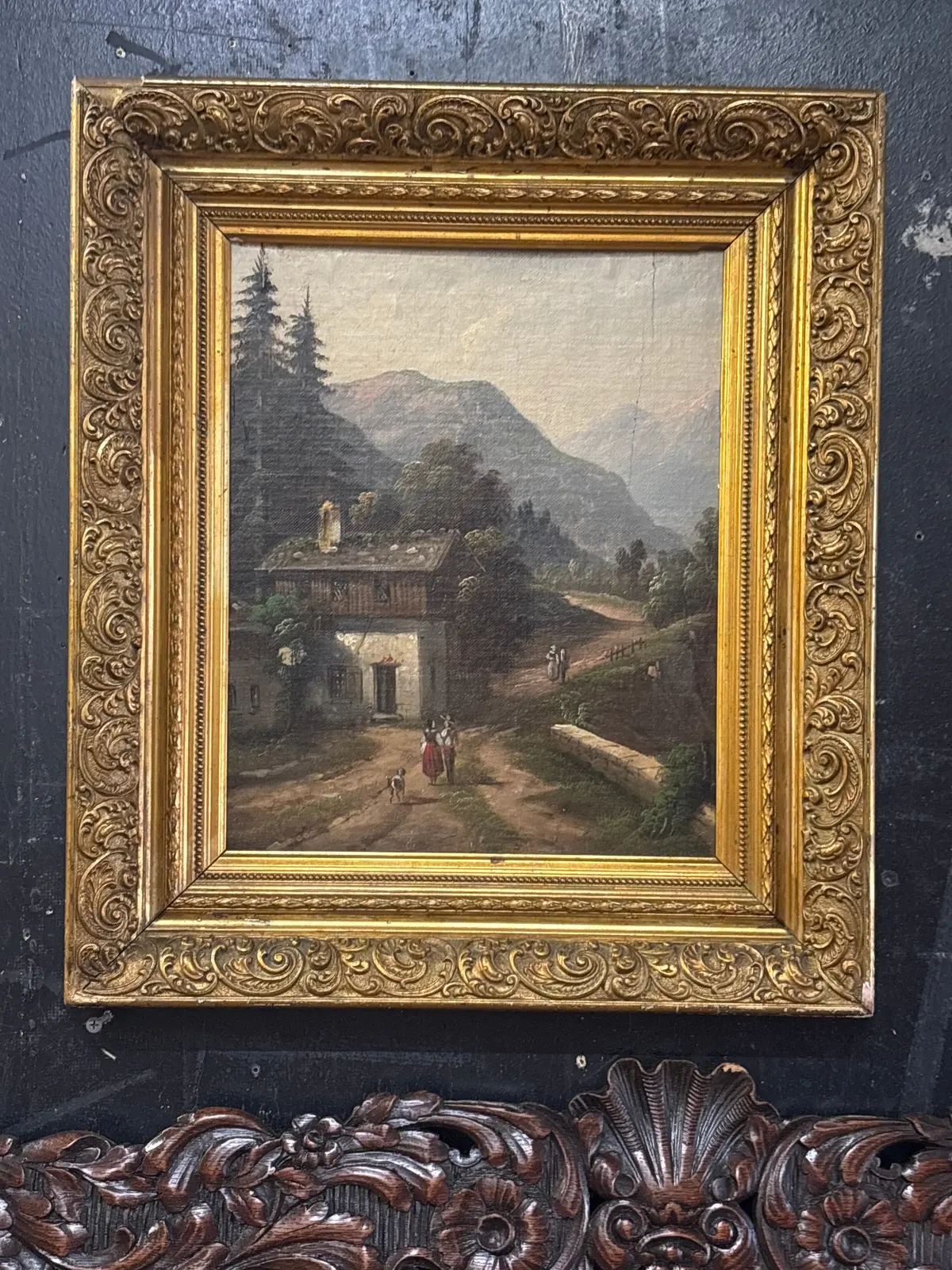 German Landscape Painting With People 1