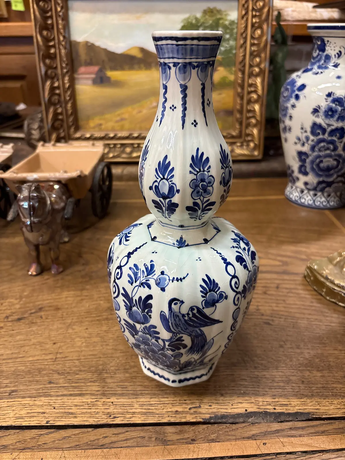 Blue Delft Shaped Vase 1