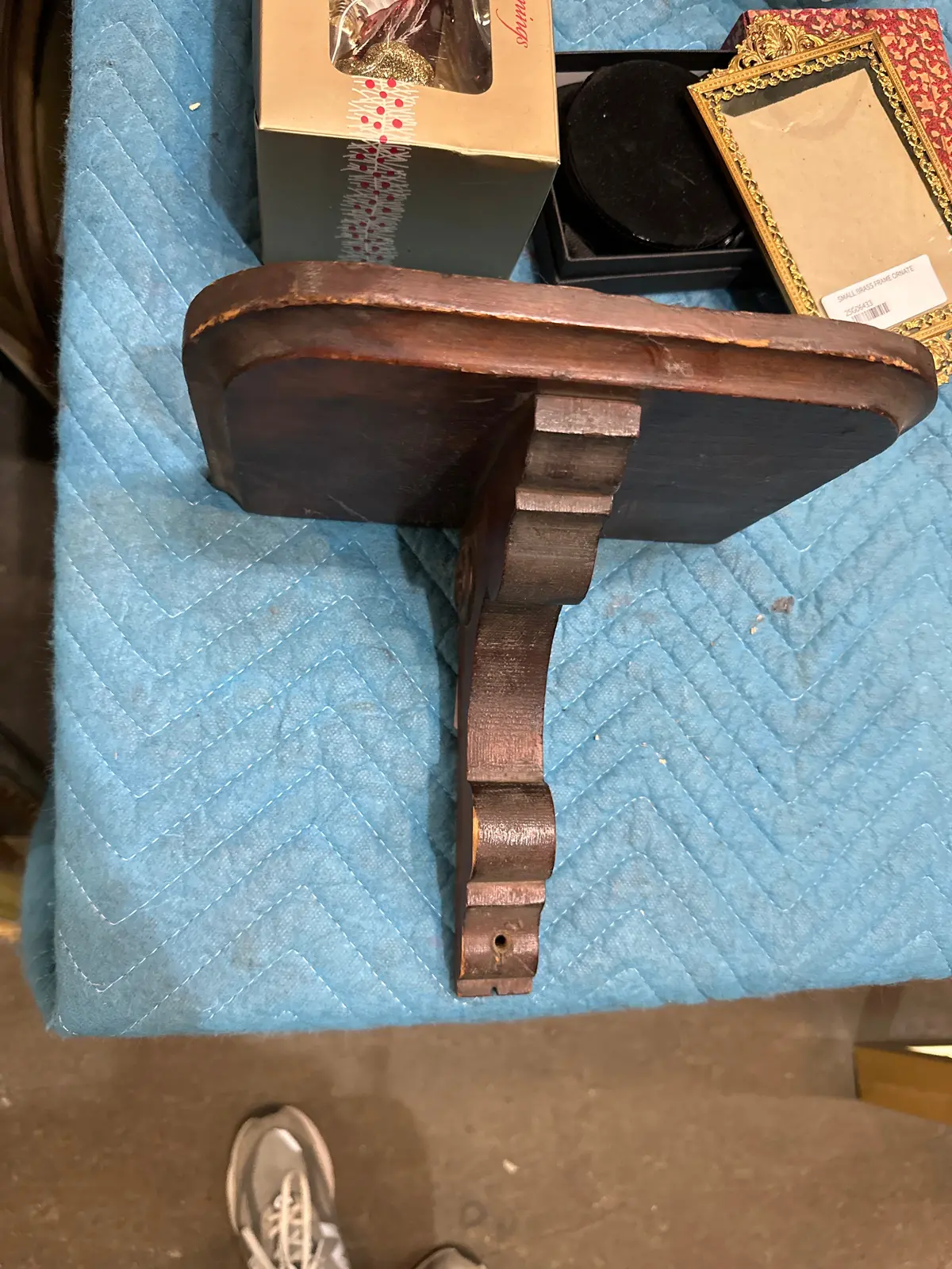 1800'S Walnut Clock Shelf 1