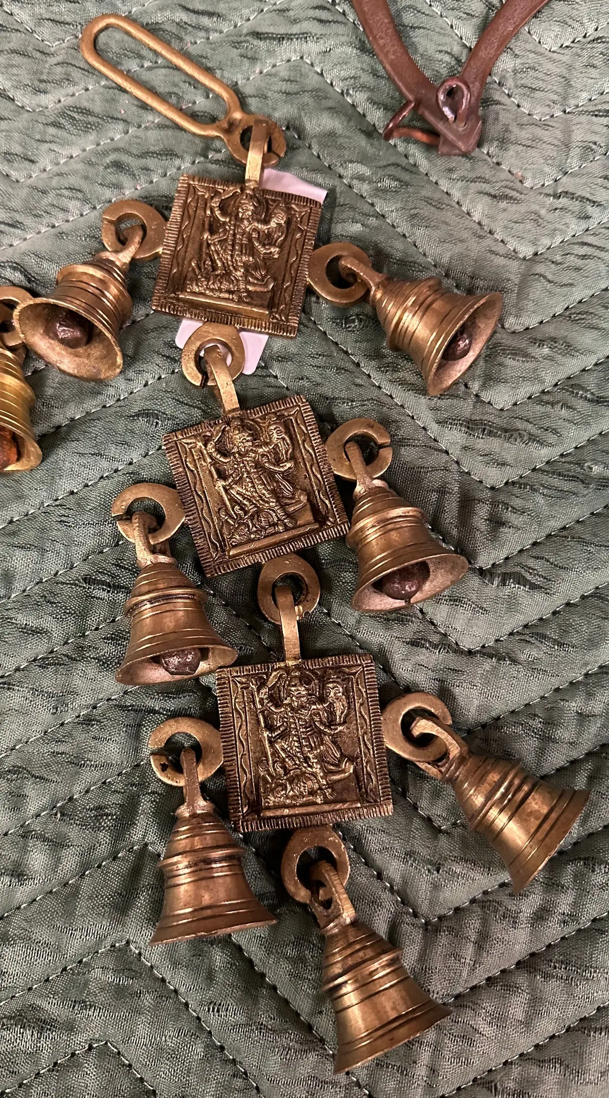 Large Brass Hindu Bells 1