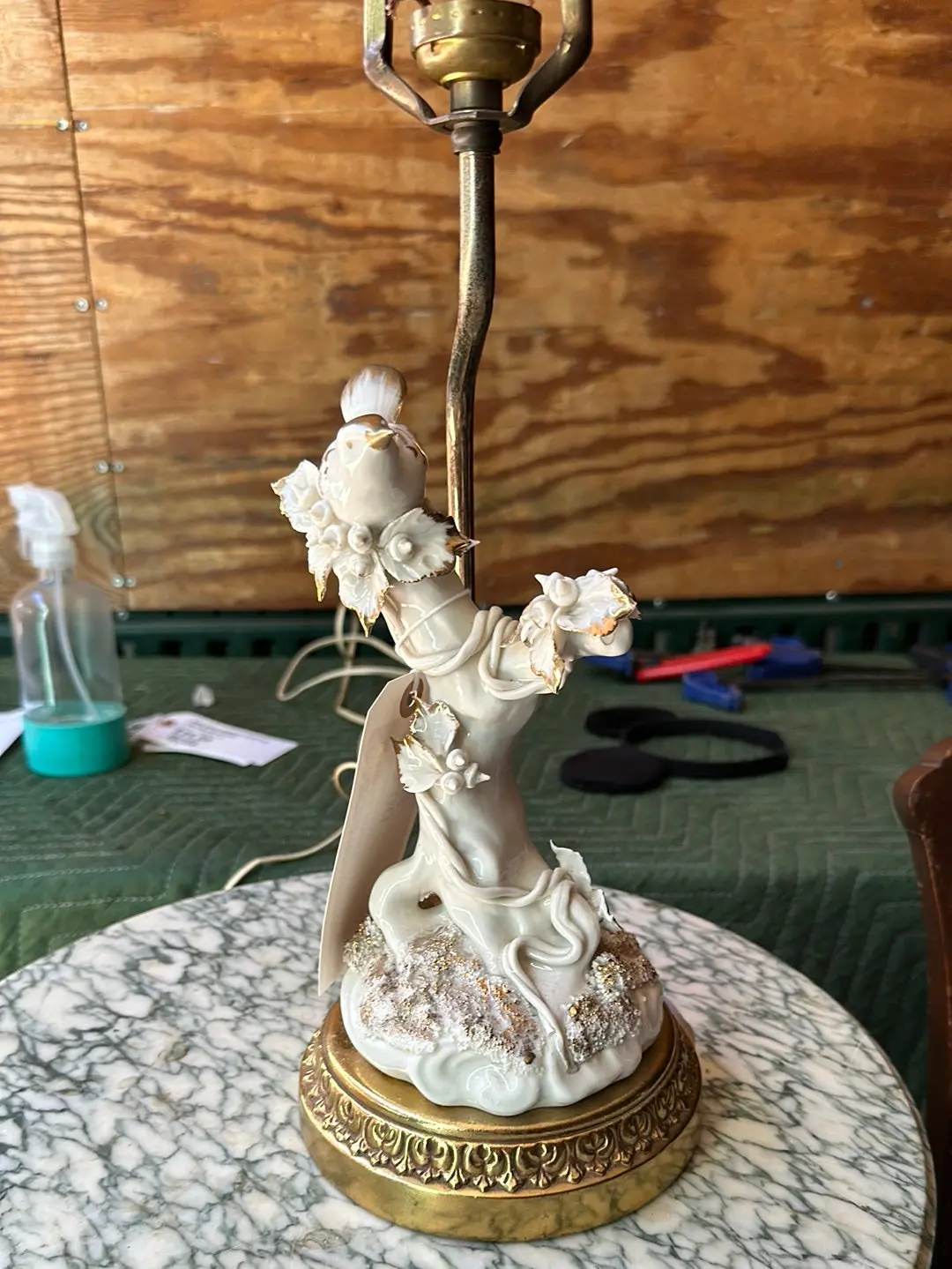 Porcelain Tree With Bird Lamp As Found 1