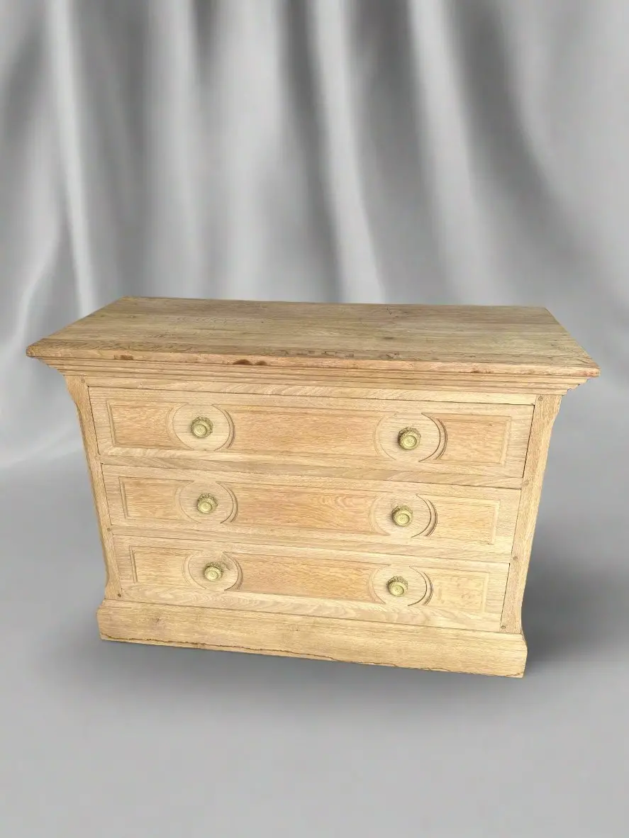 Paneled Front Raw Oak Chest 1