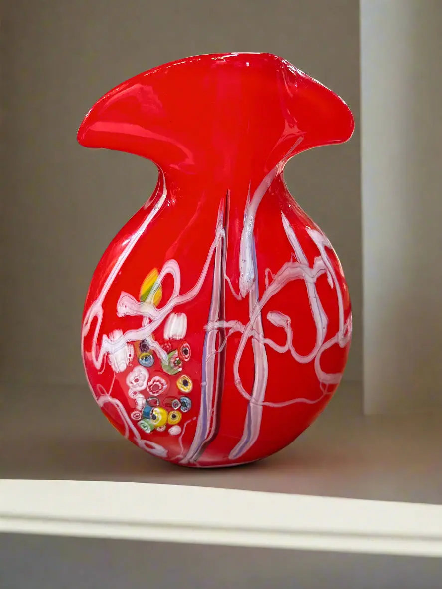Murano Glass Red Vase 1