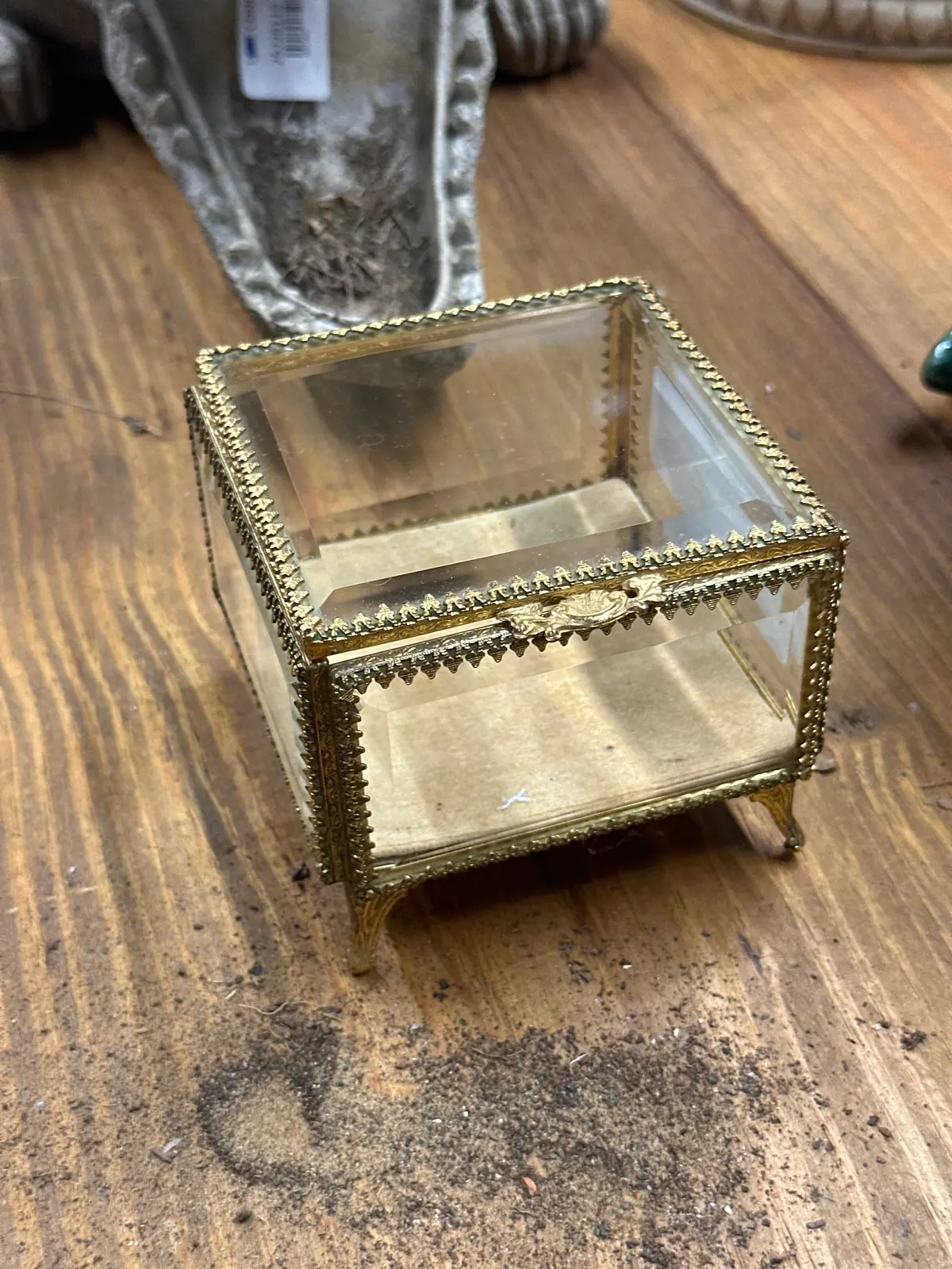 Square Brass And Glass Box 1