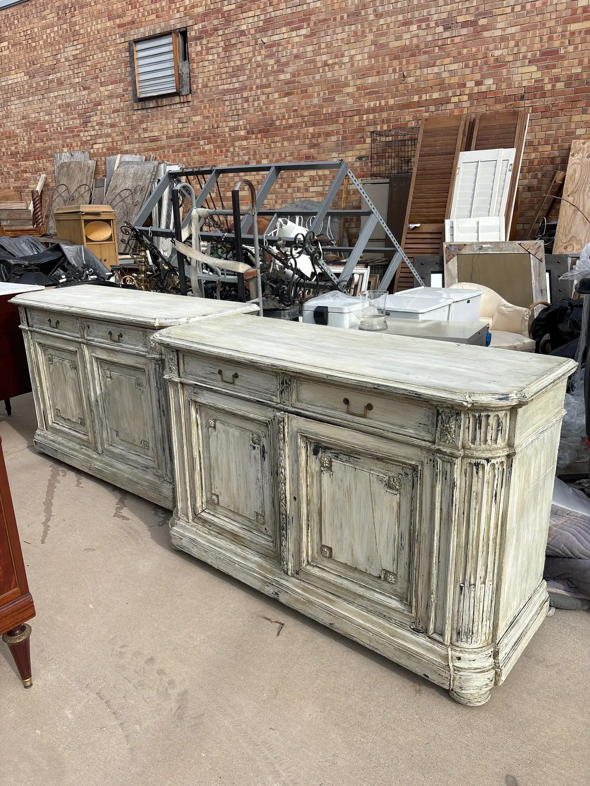Pair Of French Regencey Painted Servers - As Found 1