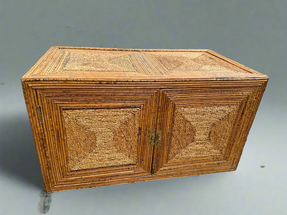 Bamboo And Rush 2 Door Low Chest 1
