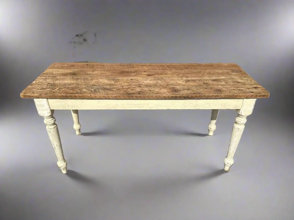 Small Painted Table With Raw Top 1