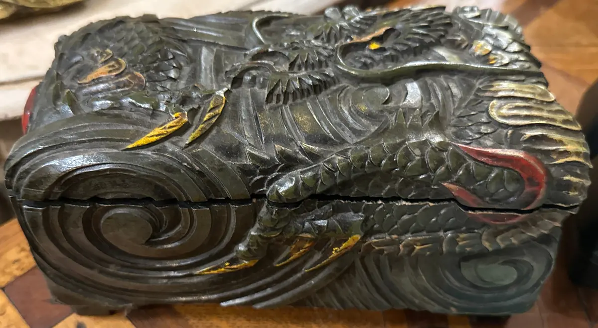 Carved Japanese Dragon Music Box 1