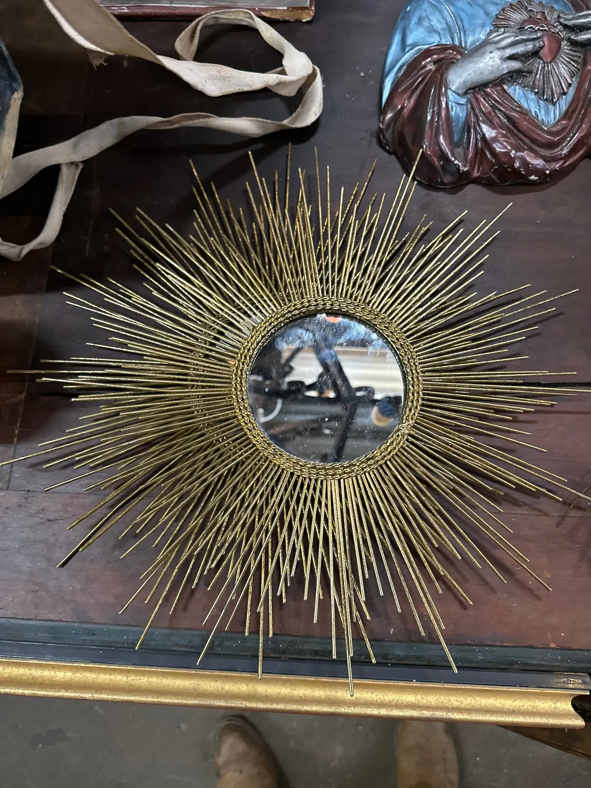 Small Vintage Gold Sunburst Mirror Each 1