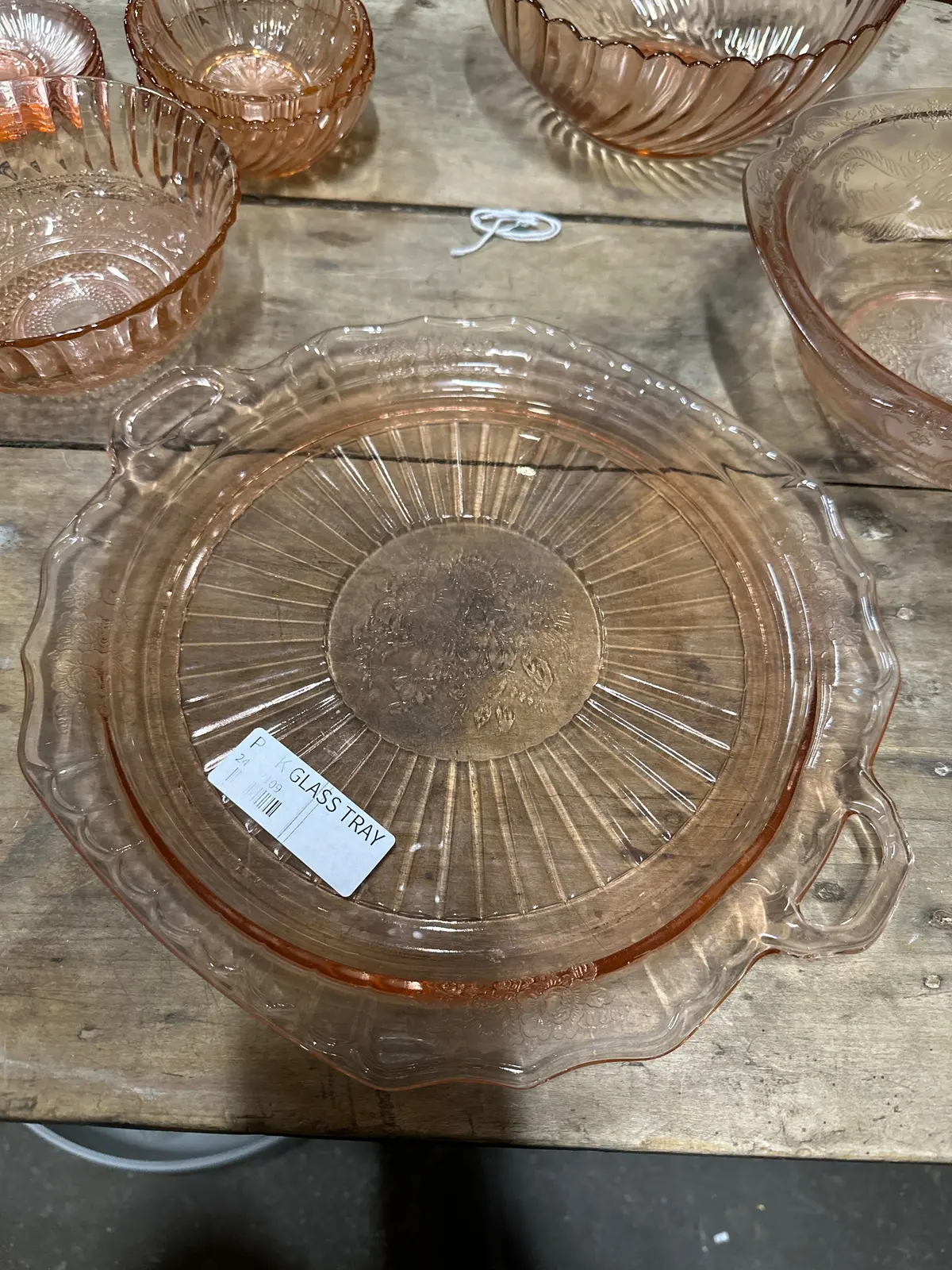 Pink Glass Tray 1