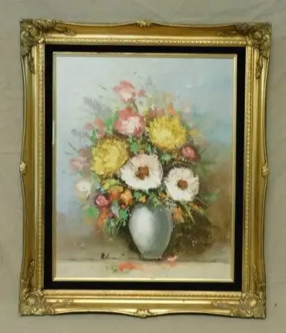 Floral Bouquet Oil Painting Signed 1